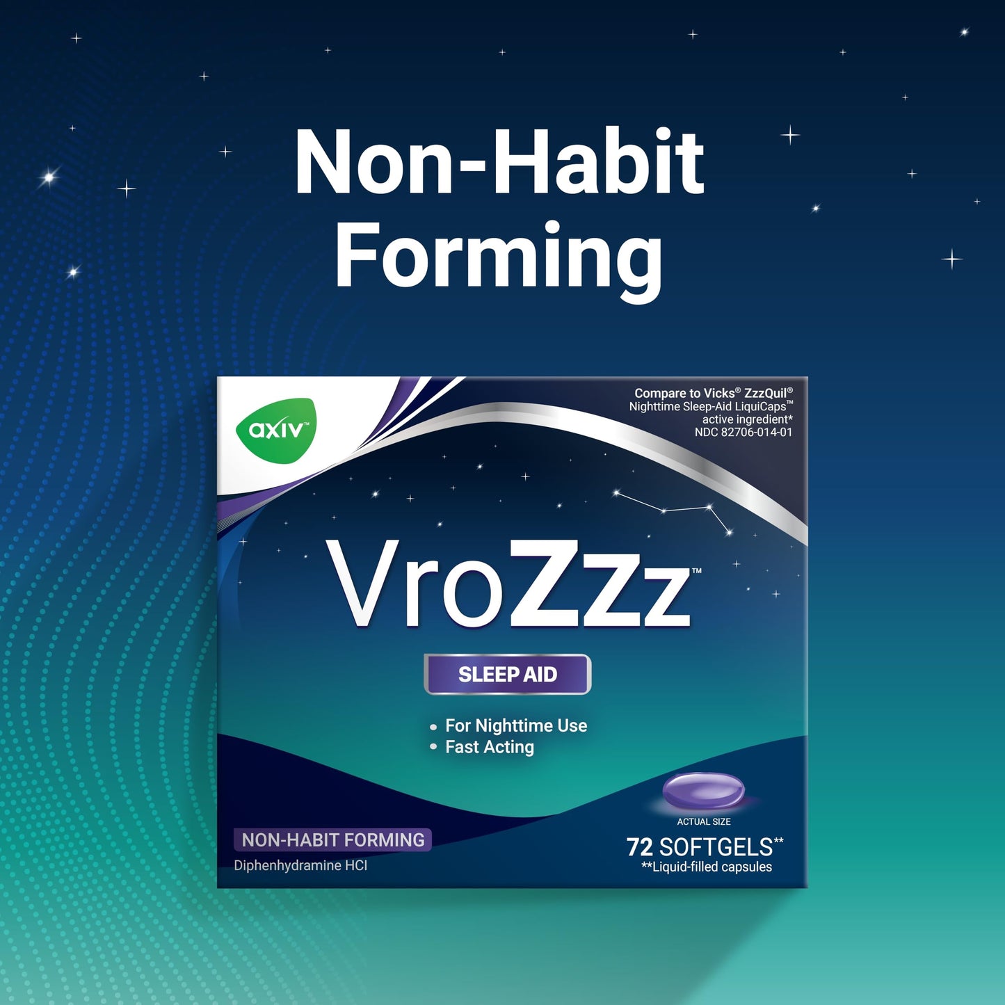 AXIV VrozZZ Nighttime Sleep Aid Softgels, 72 Softgels