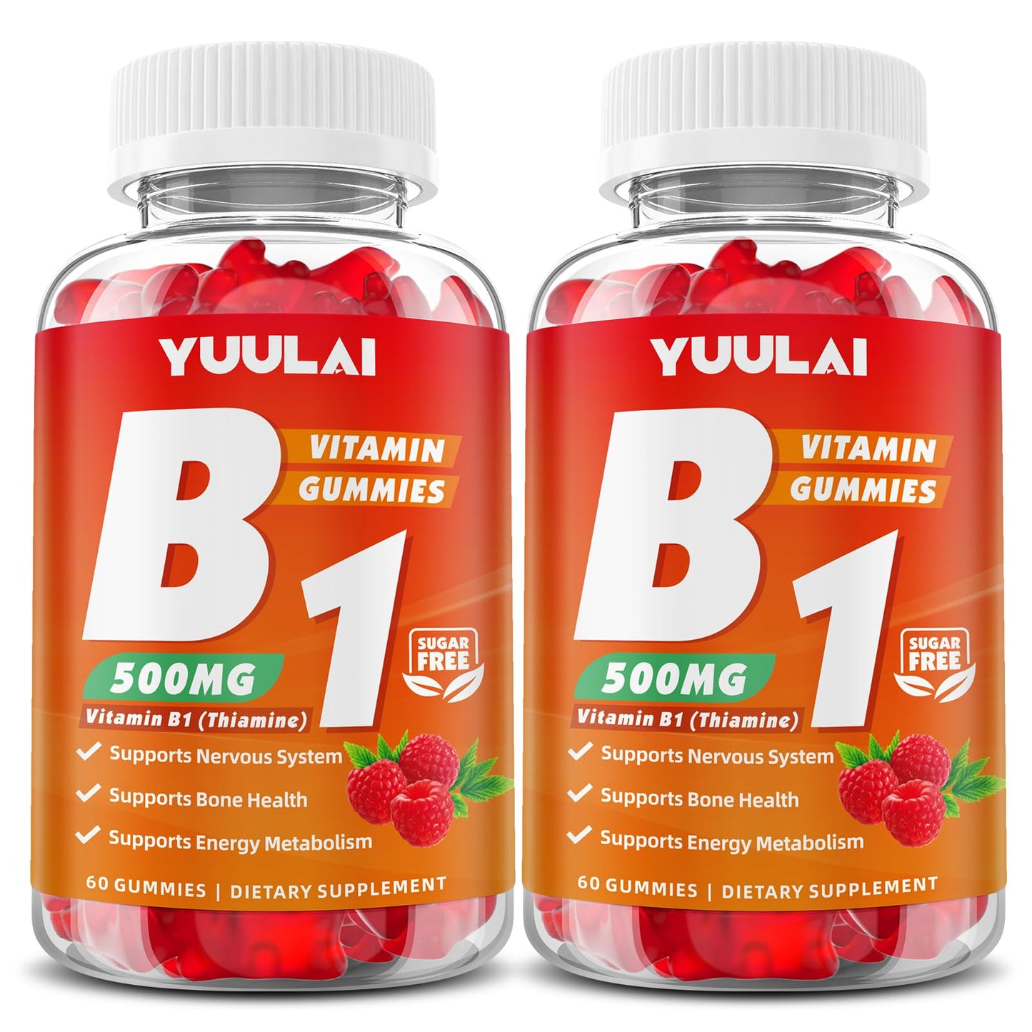 YUULAI Vitamin B1 Gummies 500mg, 120 Count