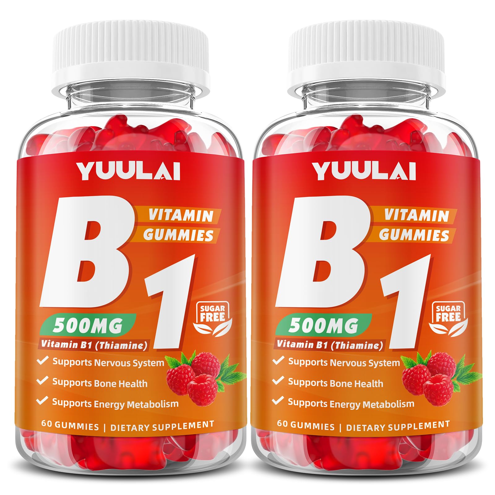 YUULAI Vitamin B1 Gummies 500mg, 120 Count