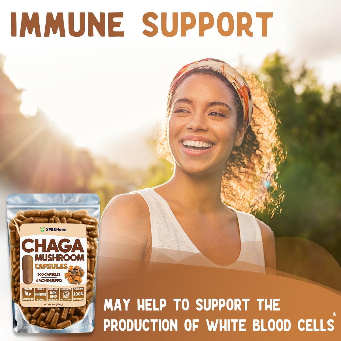 XPRS Nutra Chaga Mushroom Capsules, 360 Count