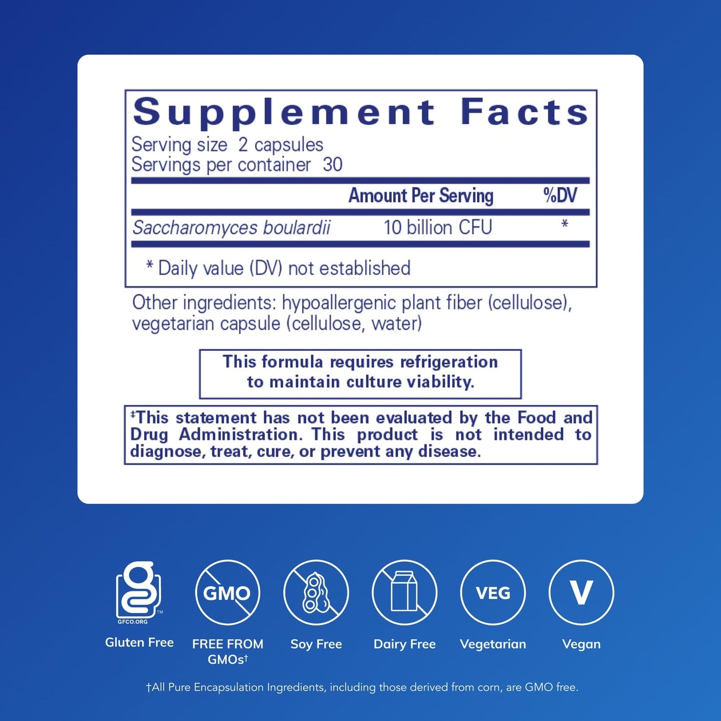 Pure Encapsulations Saccharomyces Boulardii Capsules, 60 Count