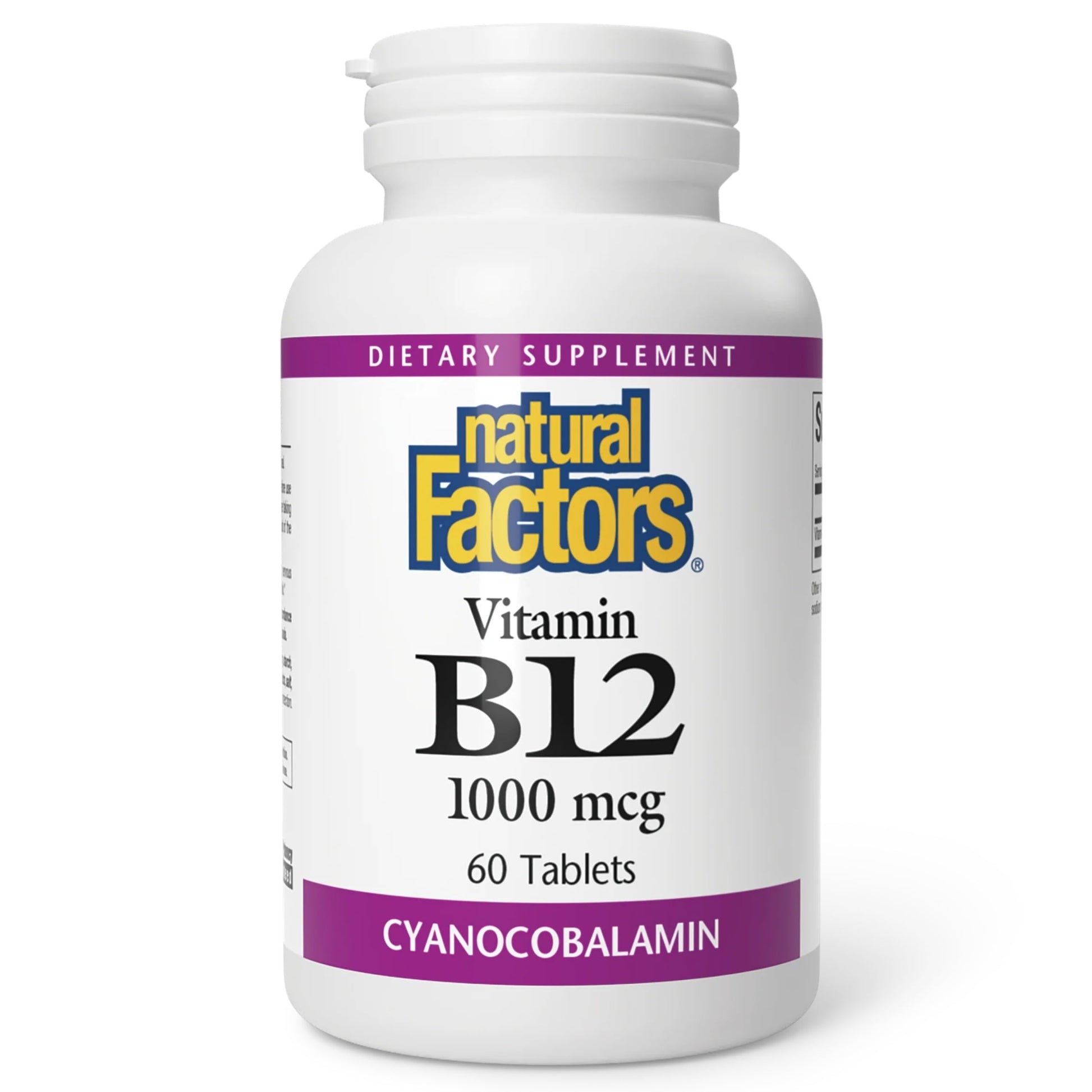Natural Factors Vitamin B12 Cyanocobalamin 1000 mcg Tablets 60
