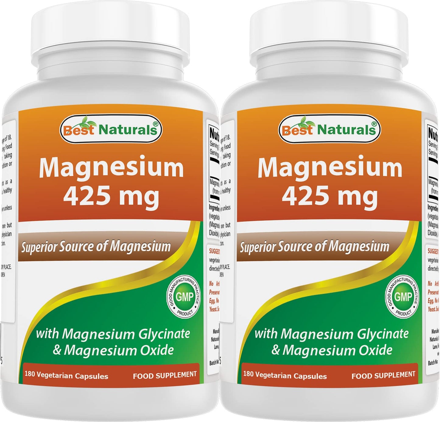 Best Naturals Magnesium 425 mg Capsules, 360 Capsules