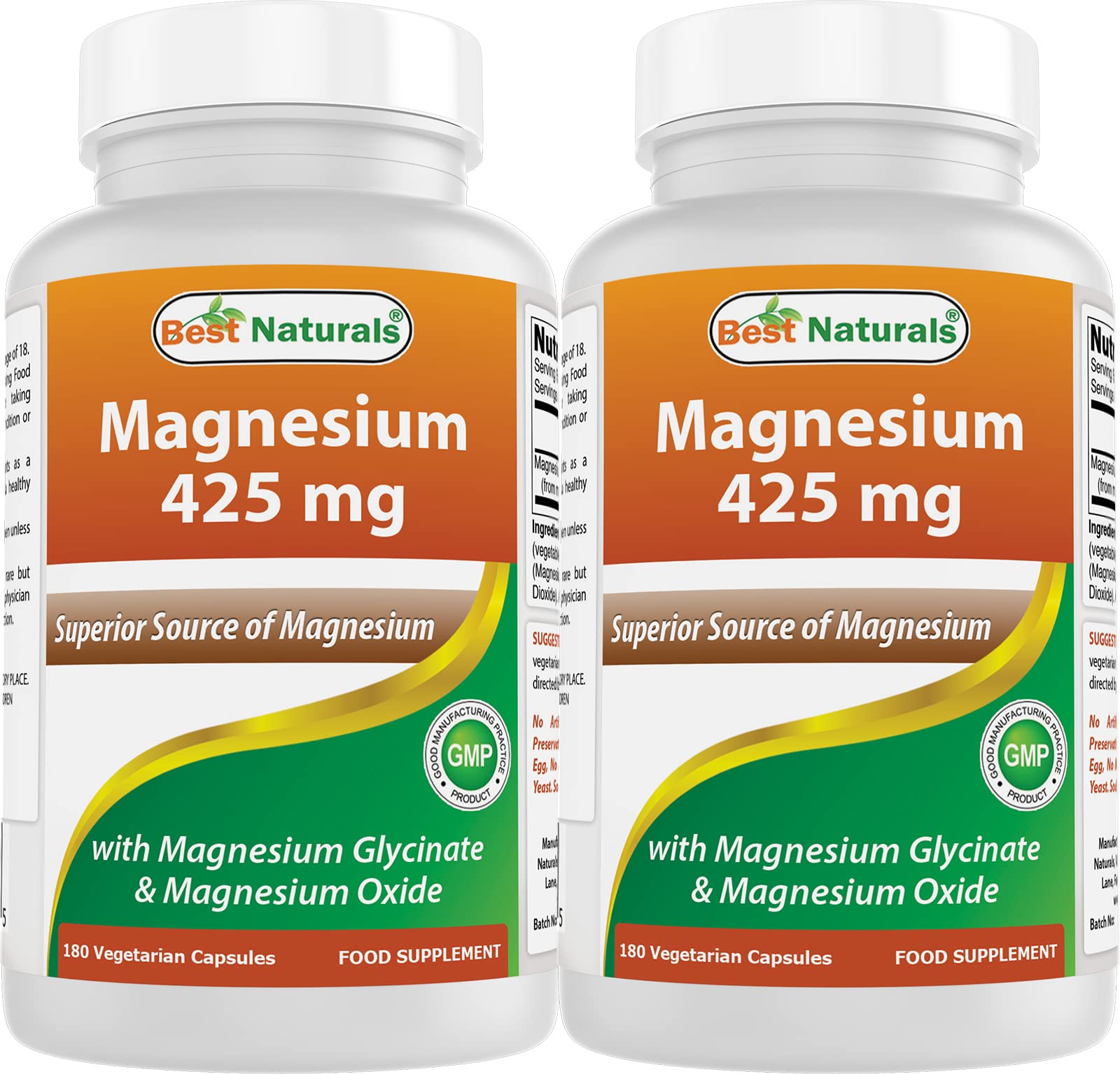 Best Naturals Magnesium 425 mg Capsules, 360 Capsules