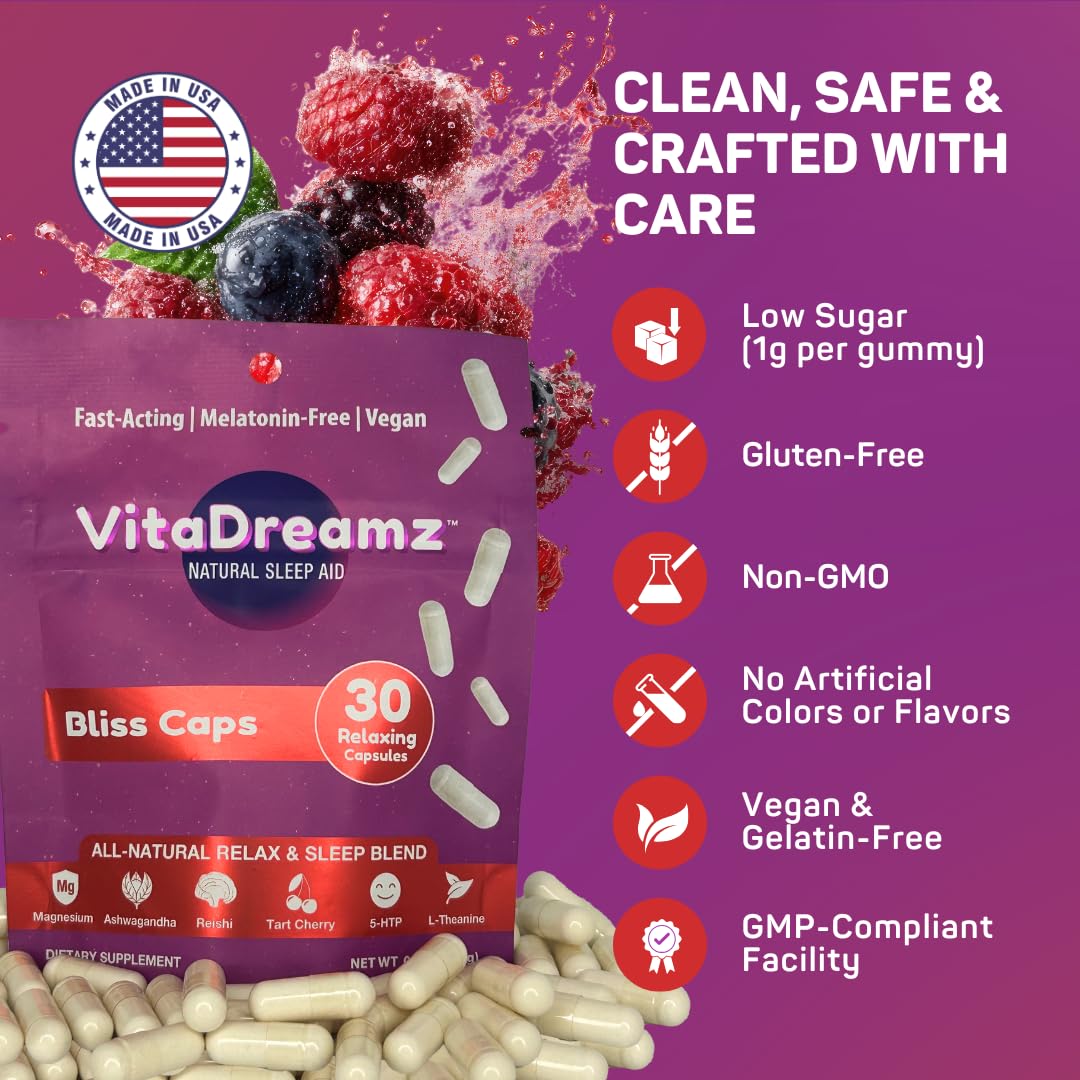 VitaDreamz Melatonin-Free Sleep Capsules, 30 Count