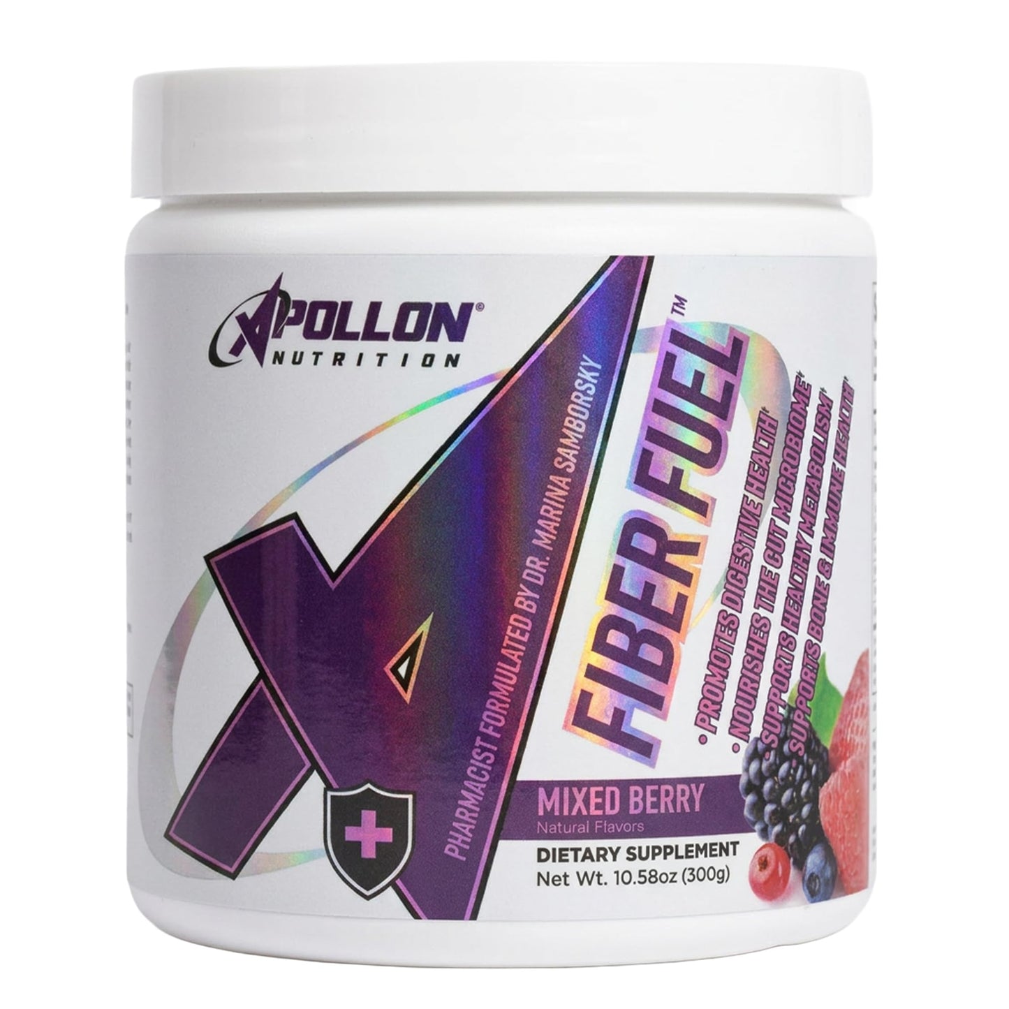 Apollon Nutrition Fiber Fuel – Premium Soluble and Insoluble Fiber Supplement for Gut Health, Digestion, and Regularity – 30 Servings – Unflavored Prebiotic Fiber Powder, 10.58 oz