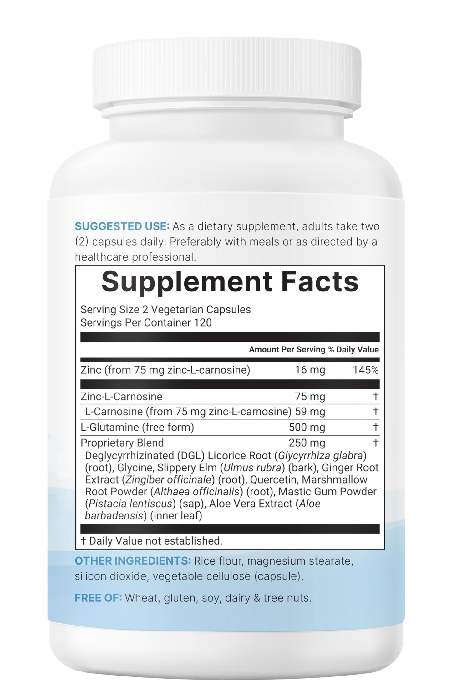 Micro Ingredients Zinc Carnosine 10-in-1 Complex 825mg per Serving Capsules, 240 Count