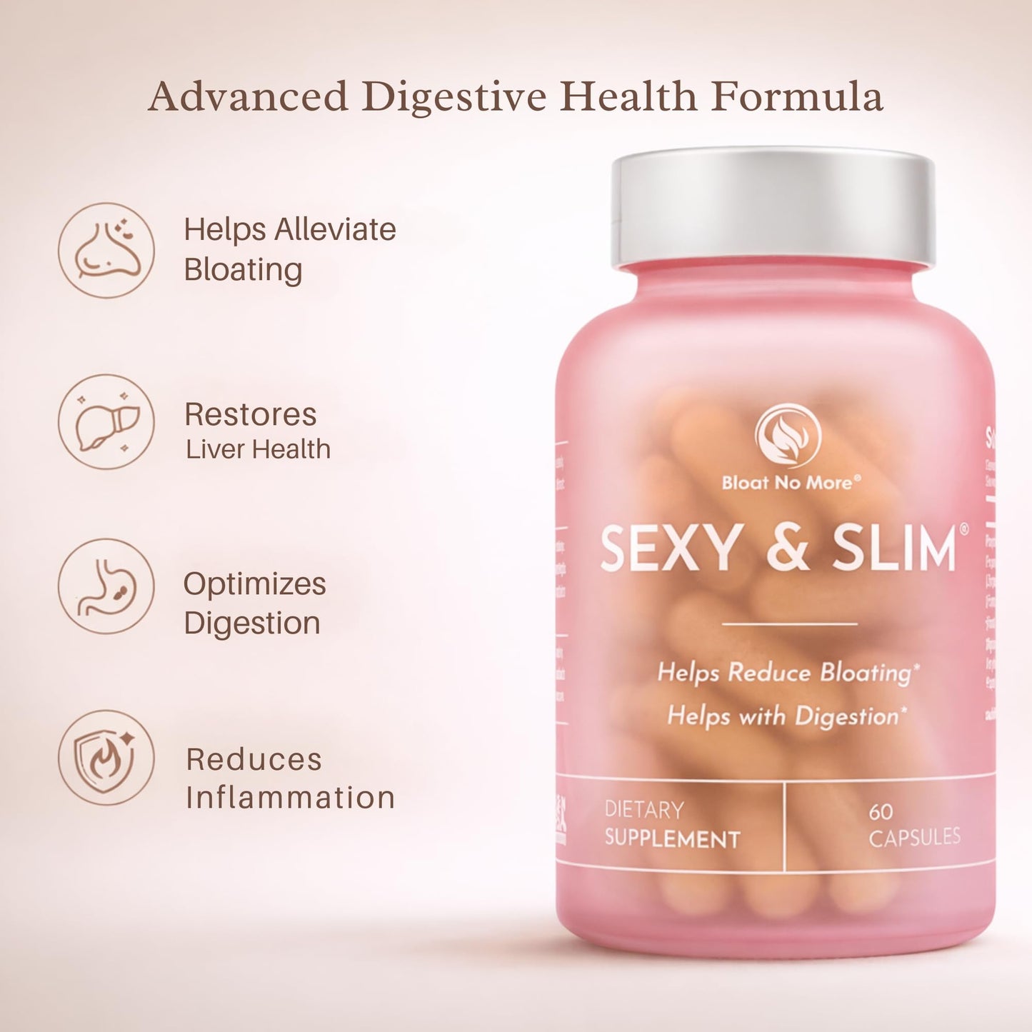 Bloat No More Digestive Enzymes Capsule, 60 Count