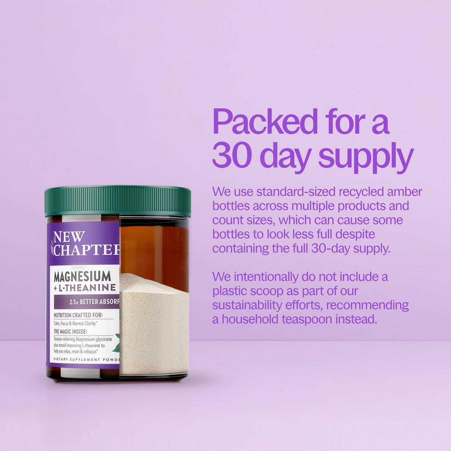 New Chapter Magnesium Glycinate + L-Theanine Powder, 5 oz, 30 Servings