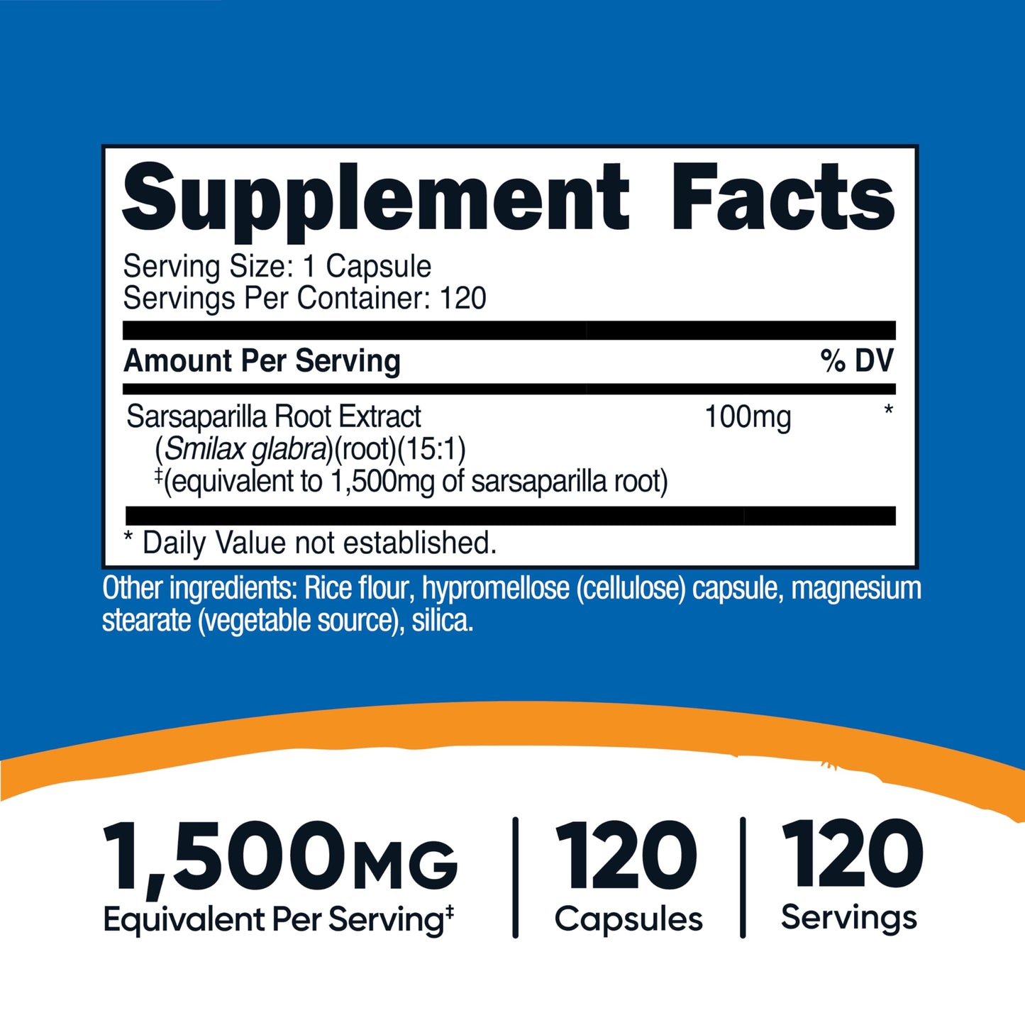 Nutricost Sarsaparilla Root Extract Capsules 120
