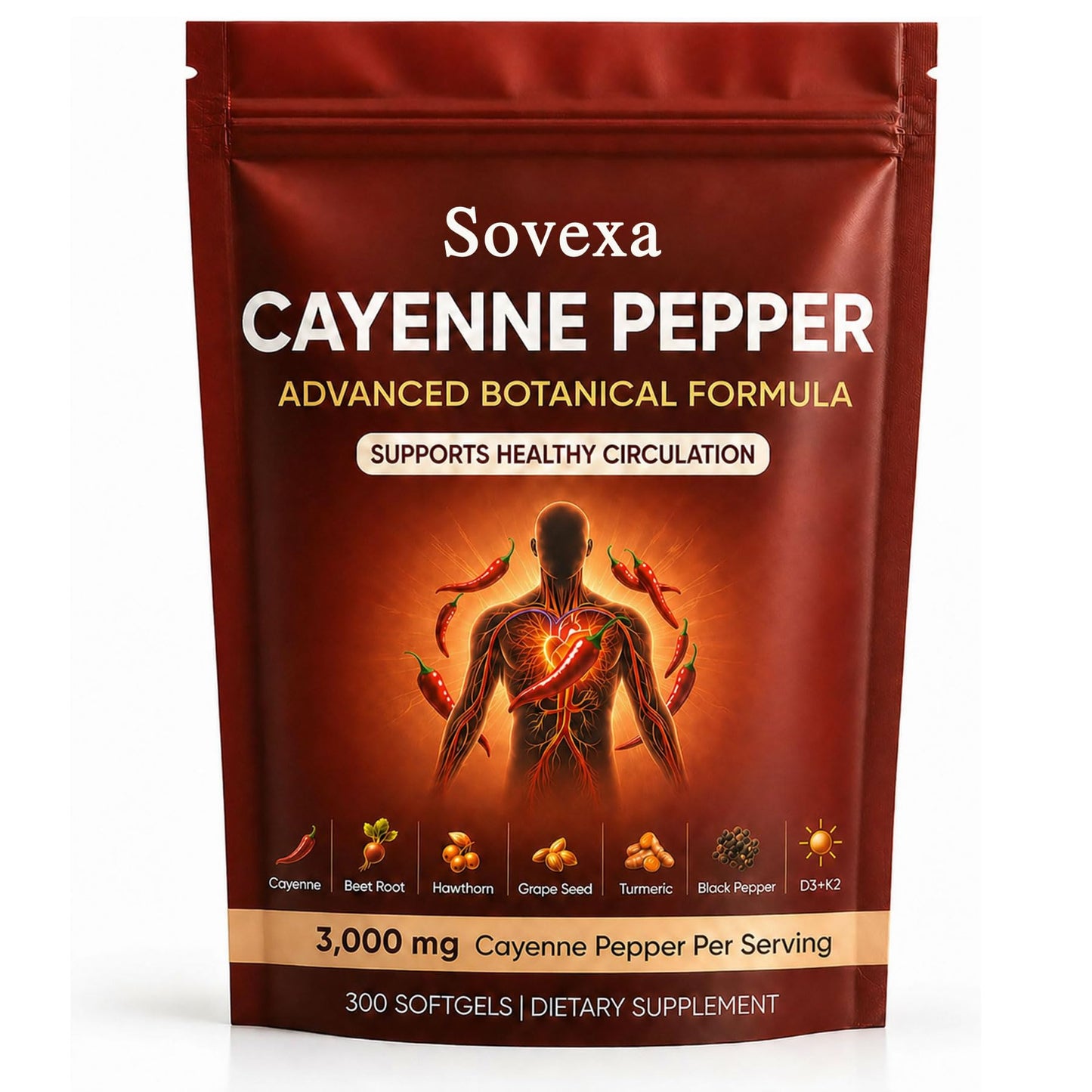 Sovexa Cayenne Pepper Softgels 1 Count