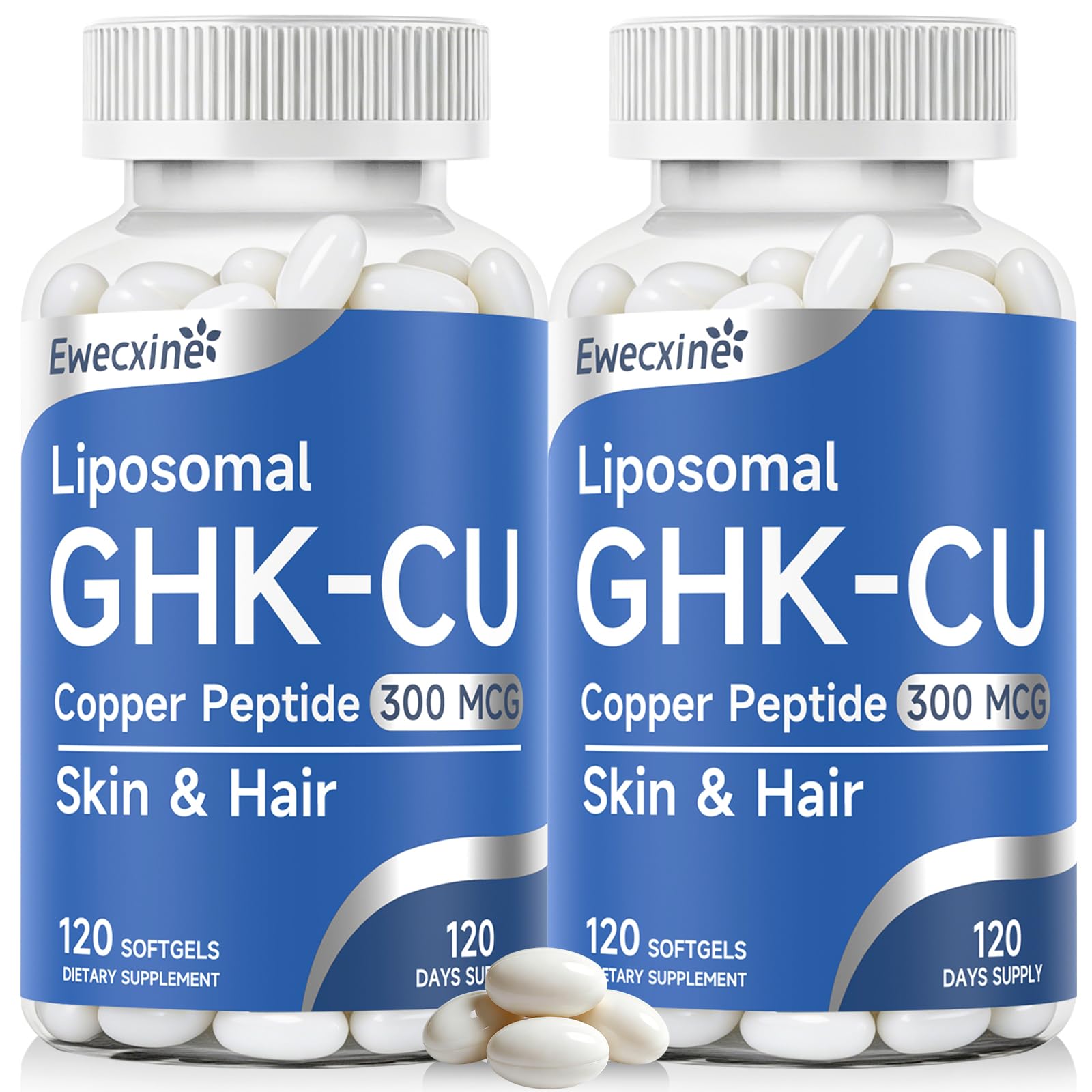Ewecxine GHK-Cu Copper Peptide Supplement Softgels 240 Count