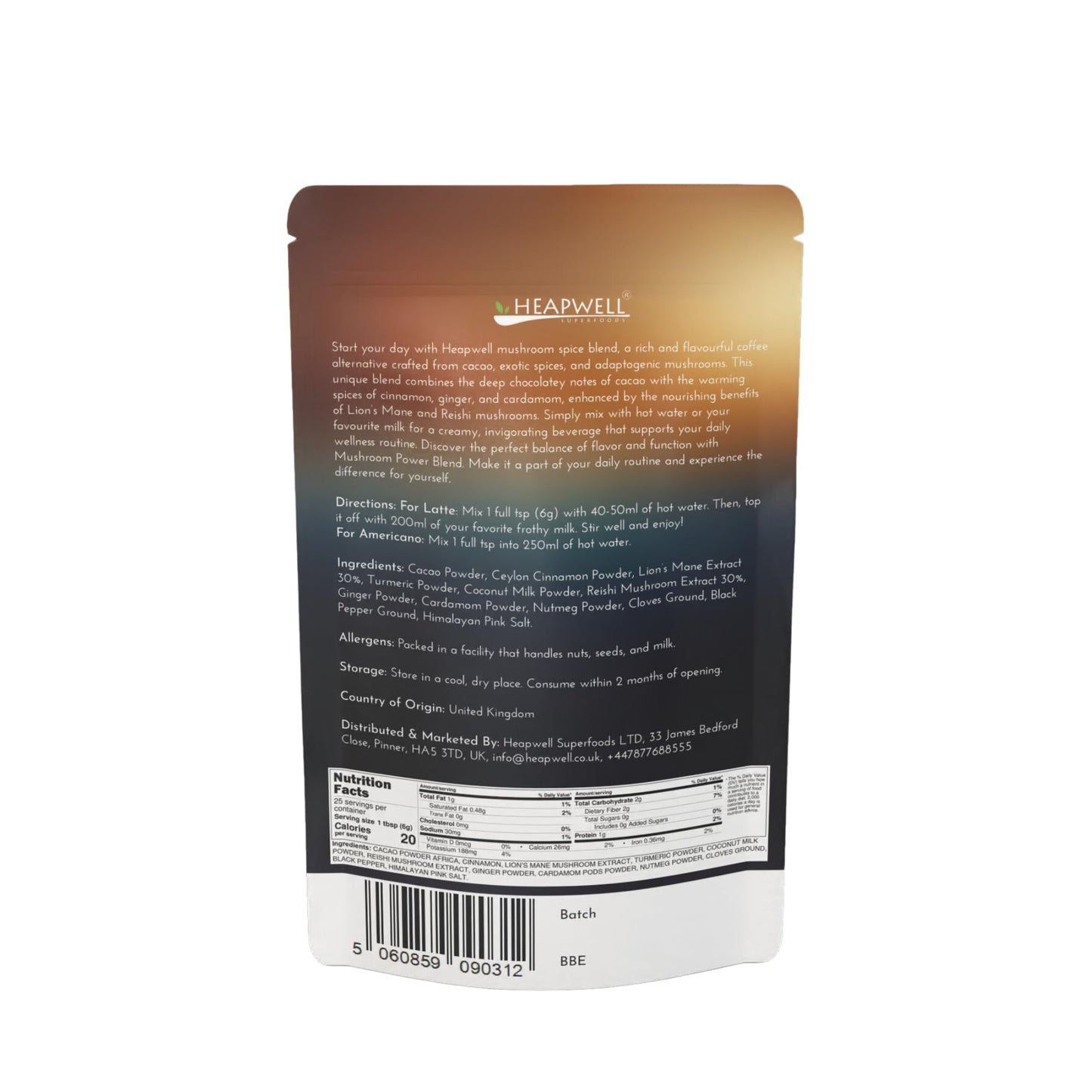 Heapwell Superfoods Mushroom Spice Blend Powder 5.29 oz
