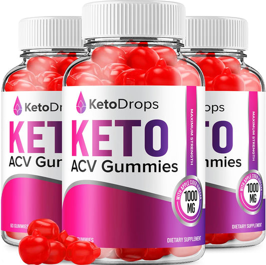 Indelo Keto Drops ACV Gummies, Advanced Formula Keto Plus ACV Apple Cider Vinegar Dietary Supplement, 180 Gummies