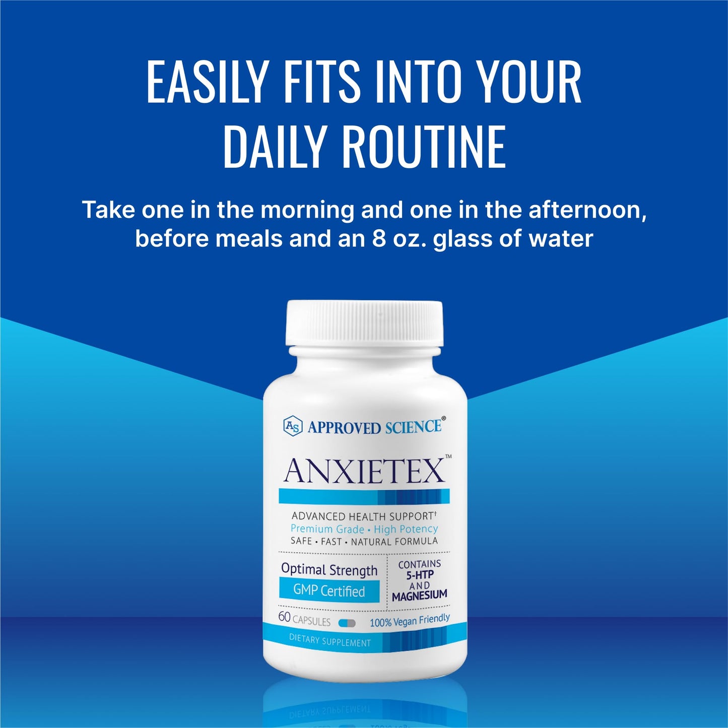 Approved Science Anxietex - Calm and Relaxation - L-Theanine and Magnesium Capsules, 180