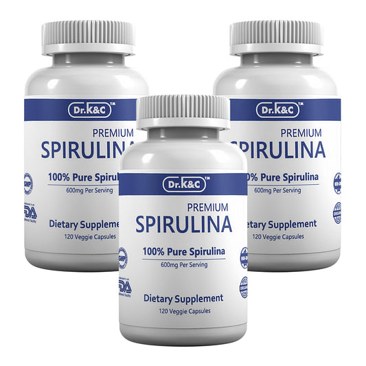 Dr.K&C Organic Spirulina Capsules, 360 Count