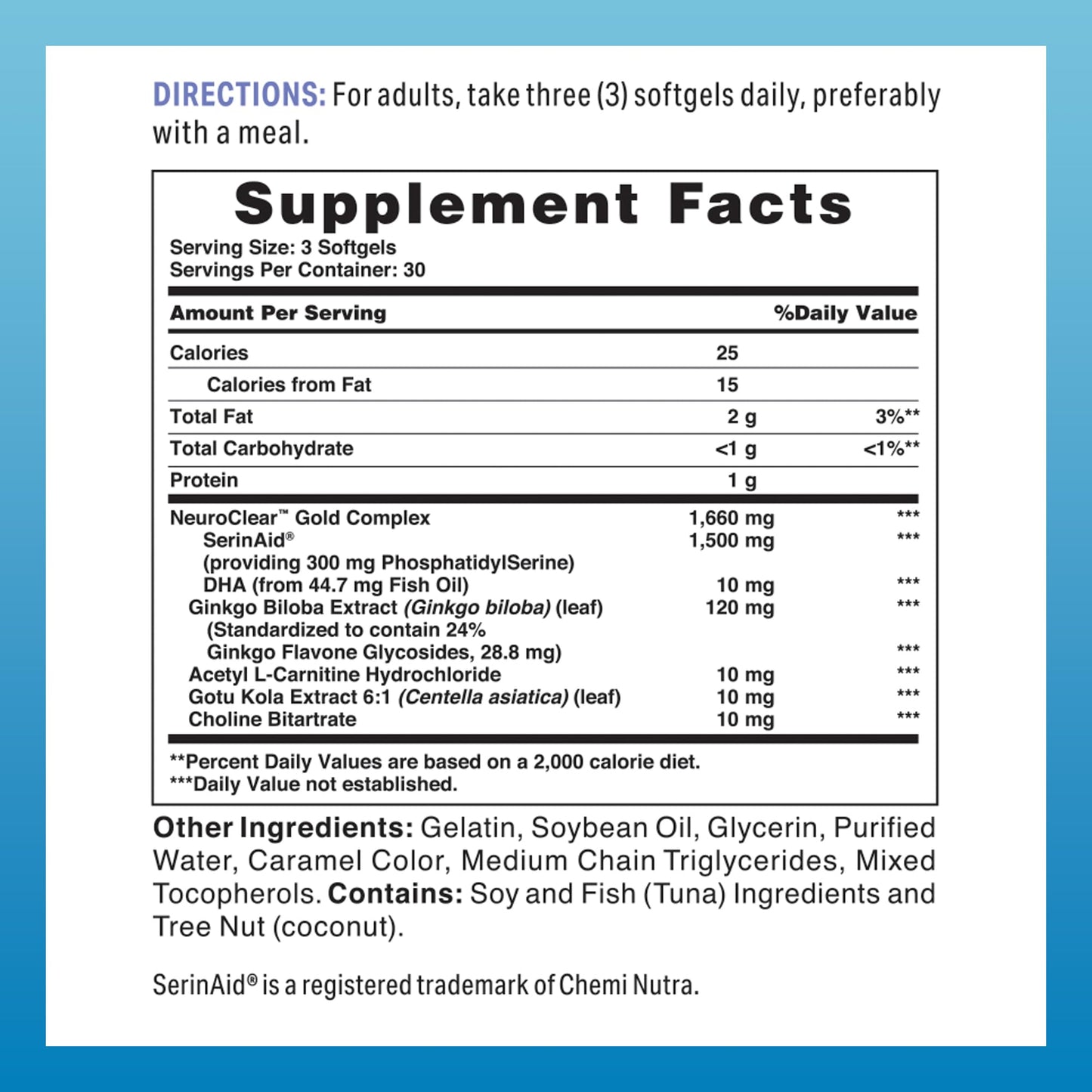 Vitamin World NeuroClear Gold Plus Softgels, 90