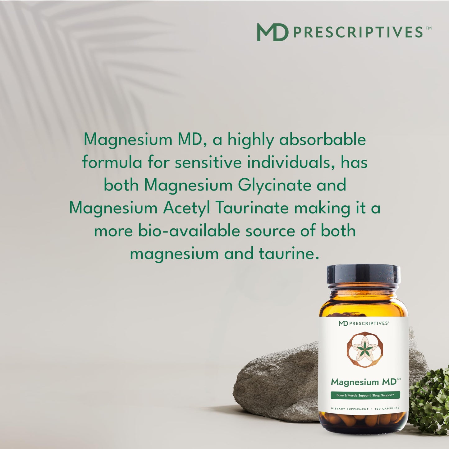 MD Prescriptives Magnesium MD Highly Absorbable Dietary Magnesium Supplement with Glycinate & Acetyl Taurinate Capsule, 120 Count