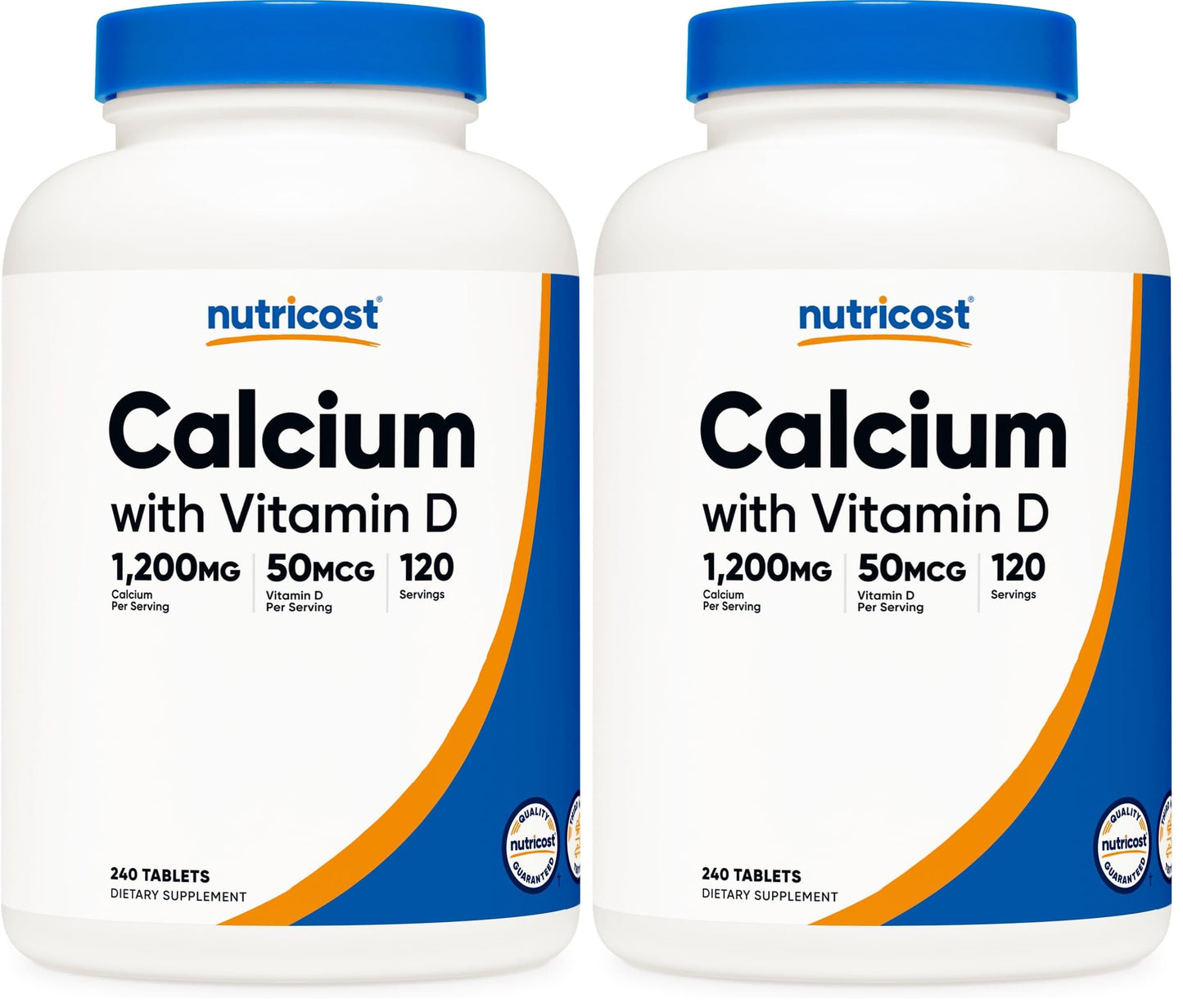 Nutricost Calcium with Vitamin D Tablets, 480 Tablets