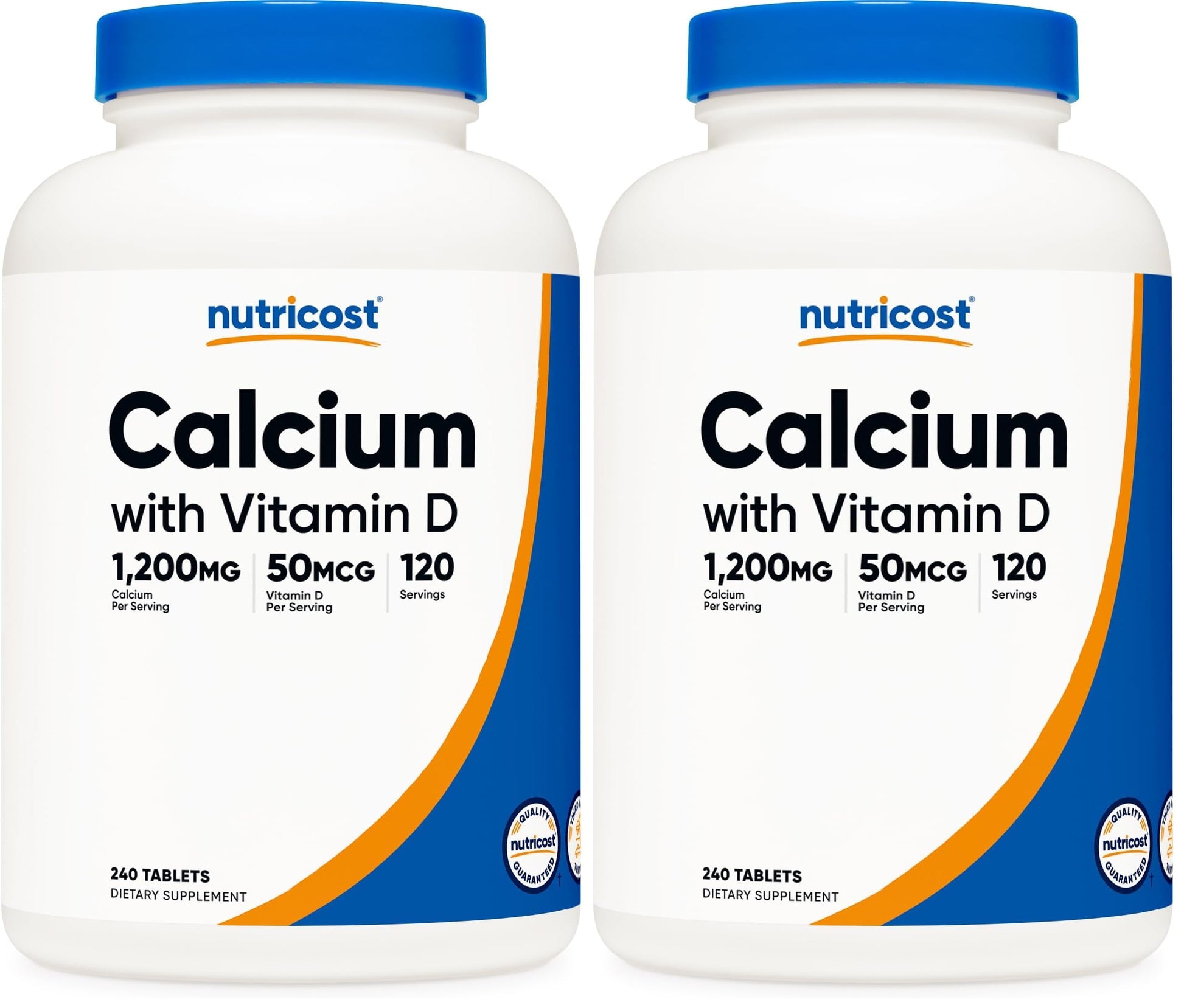 Nutricost Calcium with Vitamin D Tablets, 480 Tablets