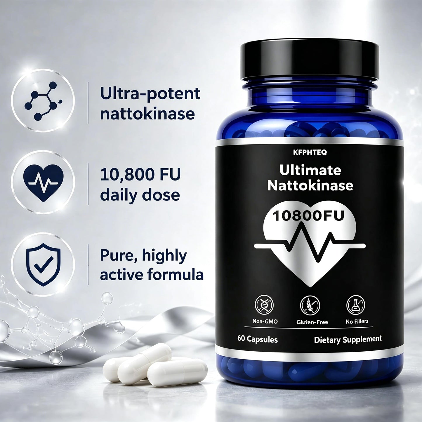 KFPHTEQ Nattokinase Supplement Capsule 60 Capsules