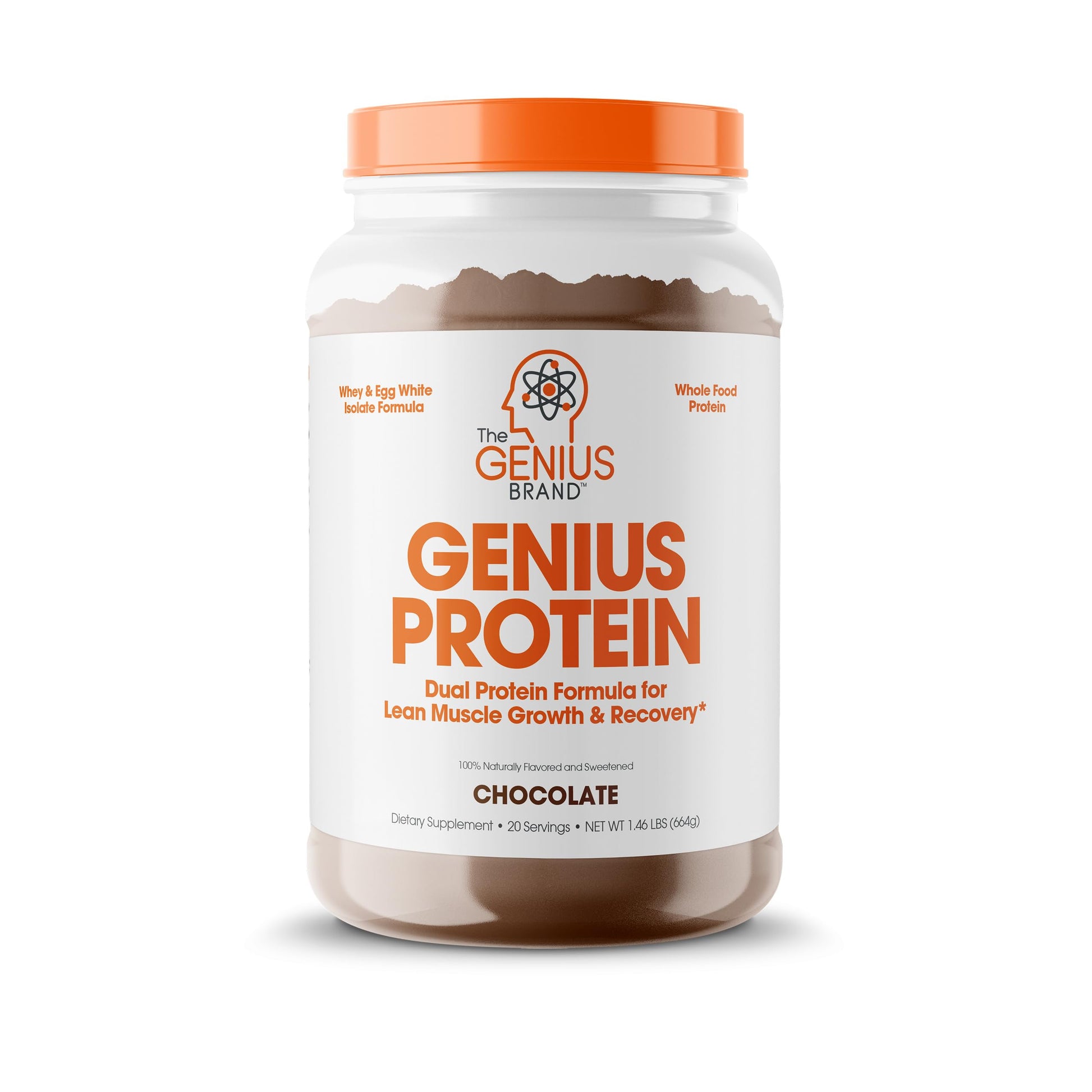 The Genius Brand Genius Protein Powder Whey Isolate & Egg White, Chocolate, 23 Servings