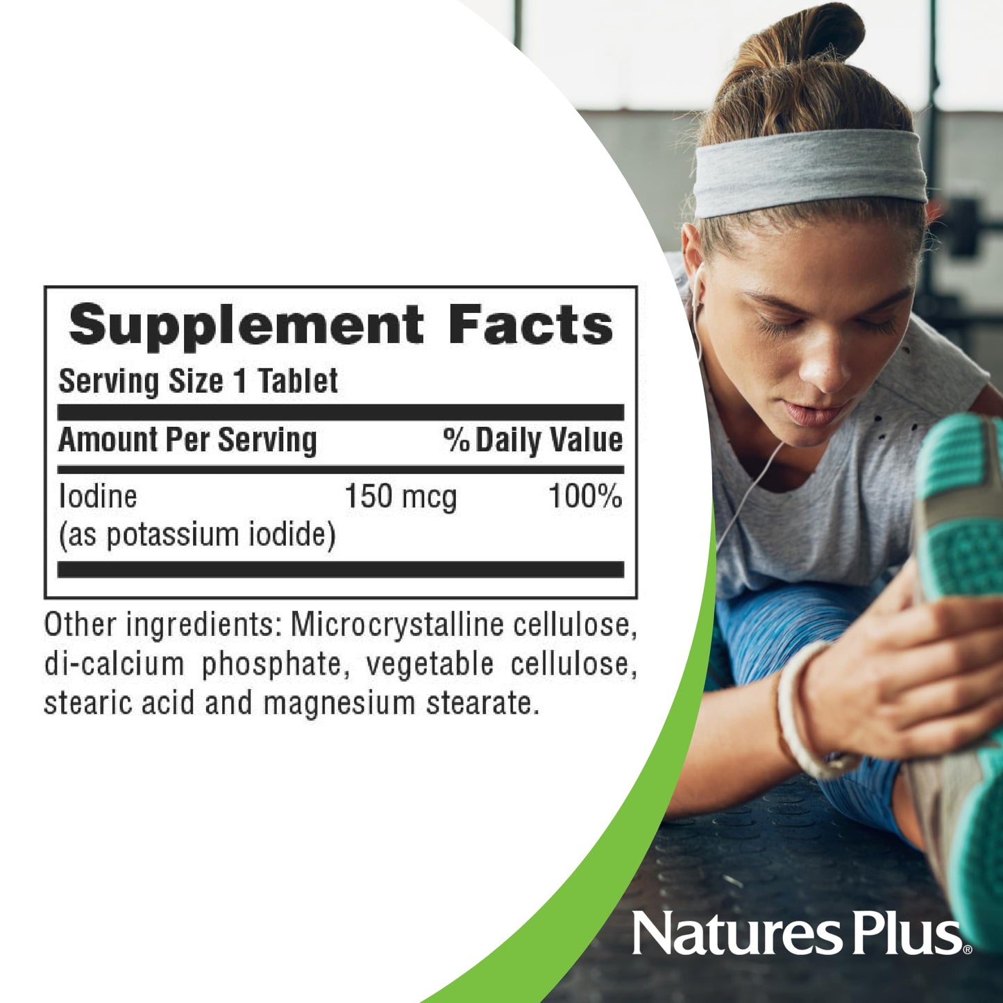 NaturesPlus Potassium Iodide 150 mcg Tablets 100 Count