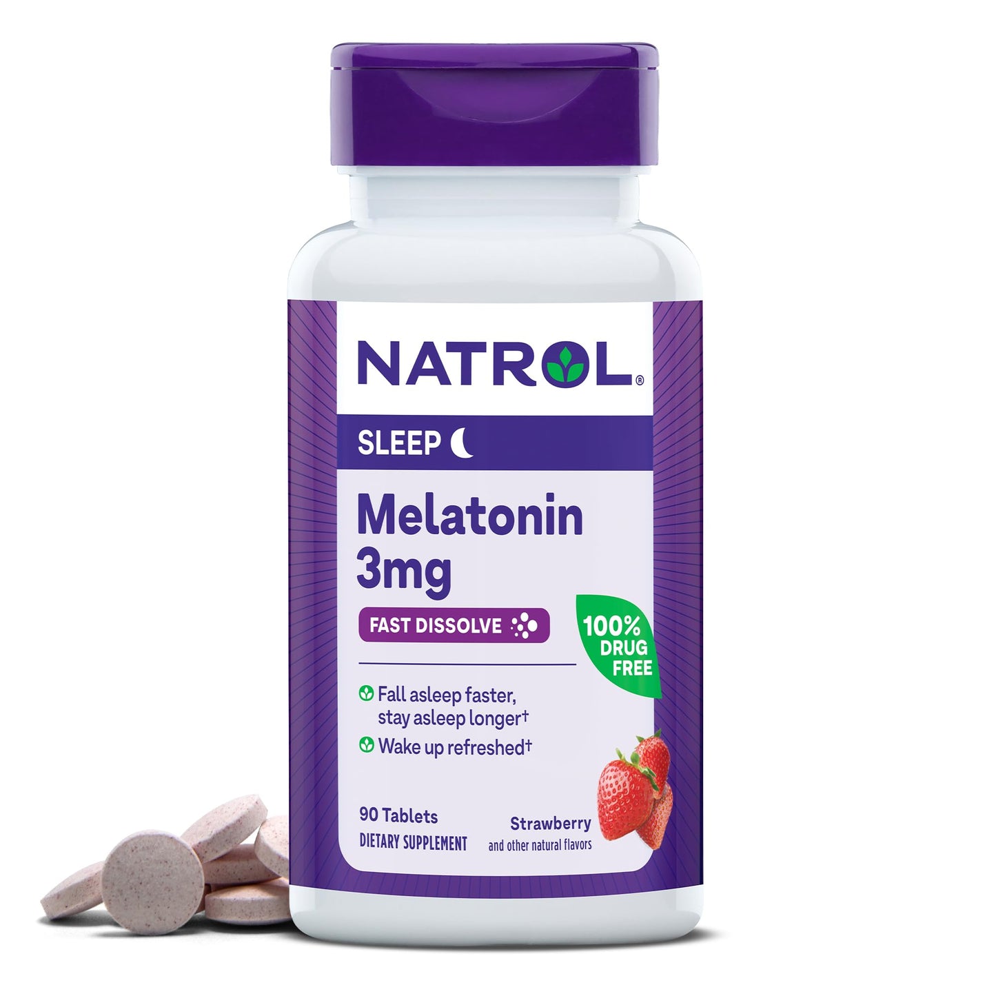 Natrol Melatonin 3mg Strawberry Fast-Dissolve Tablets 240 Tablets
