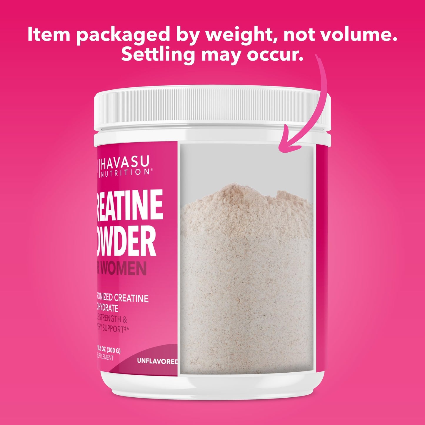 HAVASU NUTRITION Creatine for Women, Unflavored, Powder, 10.6 Ounce