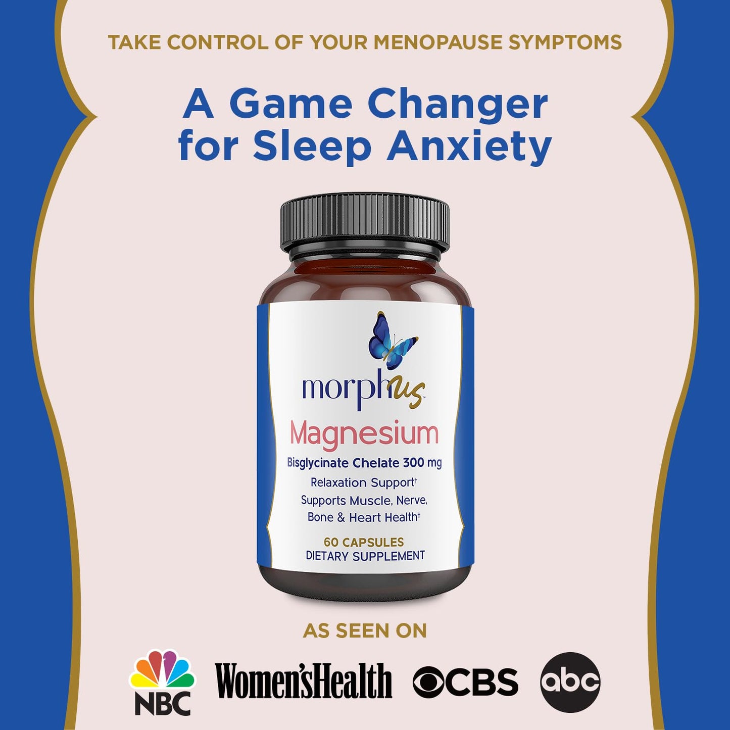 MORPHUS Magnesium Bisglycinate Chelate 300mg Supplement Capsules, 60 Count