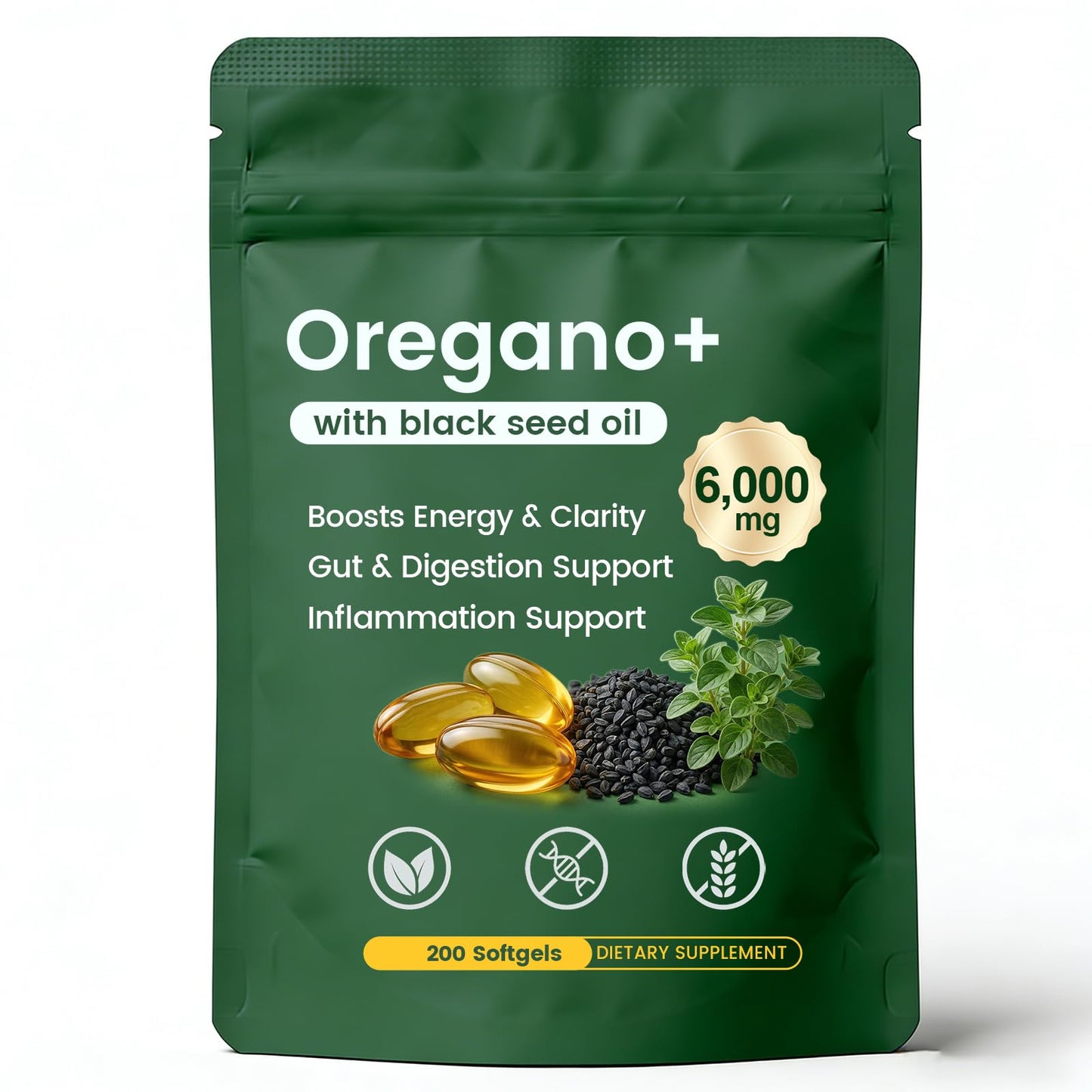 PLYNXE Oil of Oregano with Black Seed Oil Gummy 200 Count