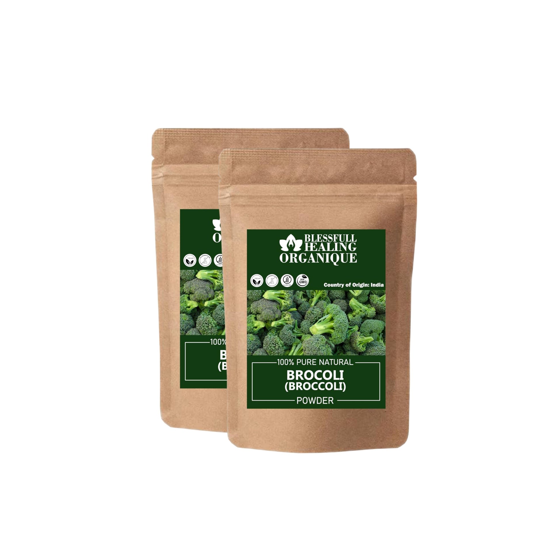 Blessfull Healing Organic Broccoli Powder, Pack of 2, 200 g