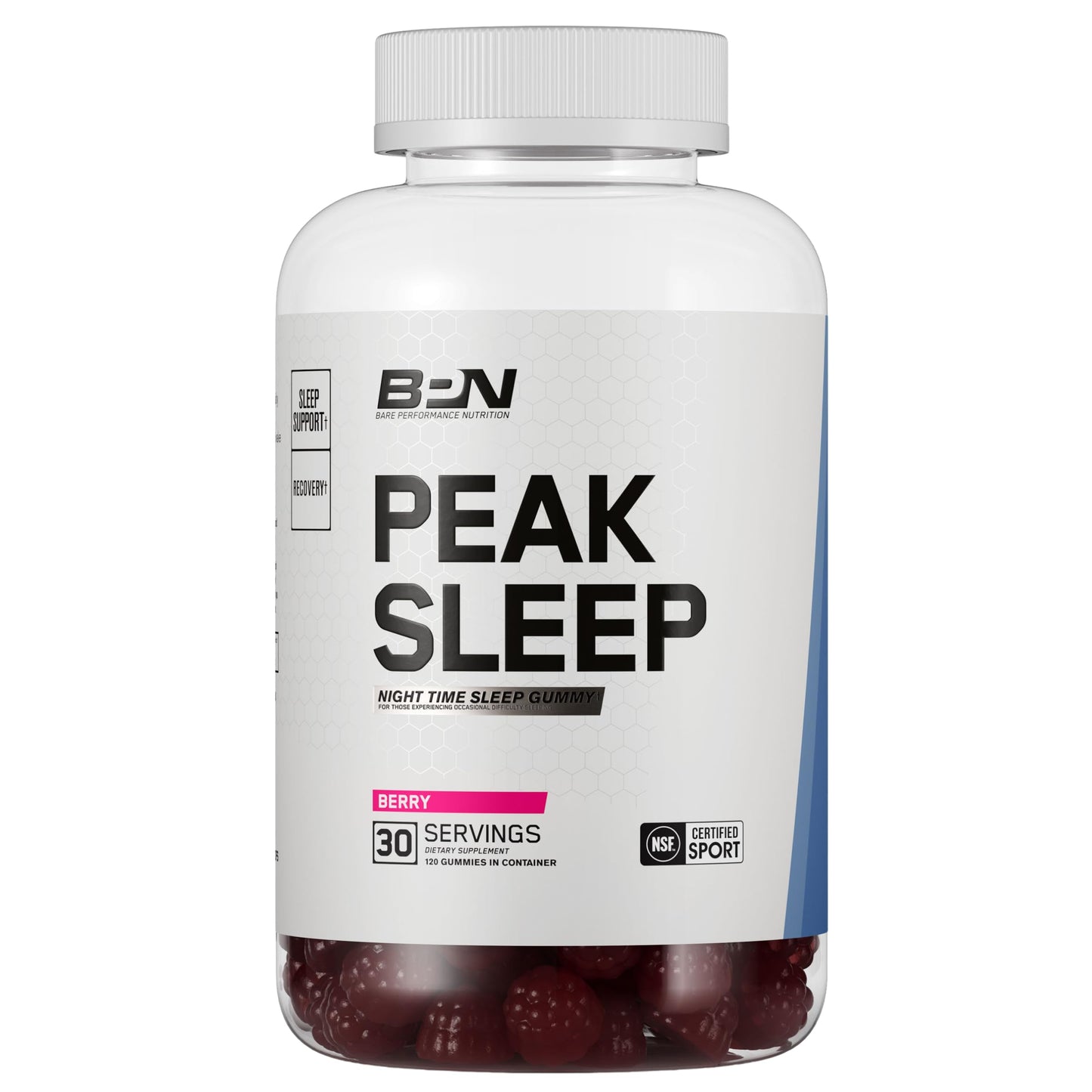 BARE PERFORMANCE NUTRITION BPN Peak Sleep Gummy Sleep Aid & Recovery Support Supplement, 120 Gummies
