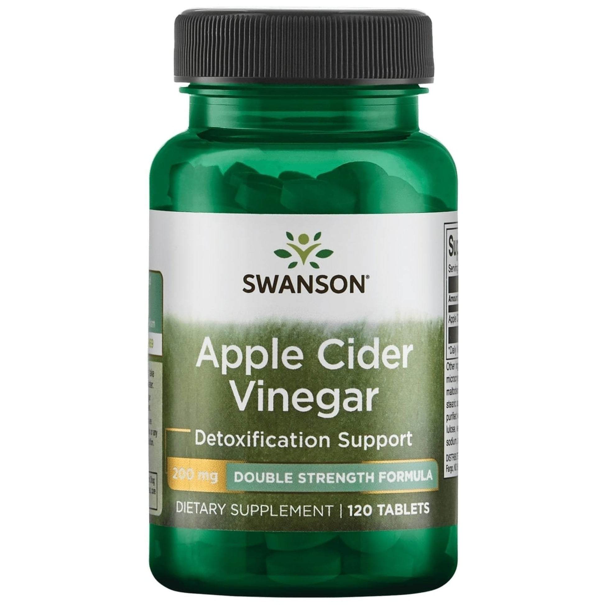 Swanson Double-Strength Apple Cider Vinegar 200 mg Tablets, 120 Count