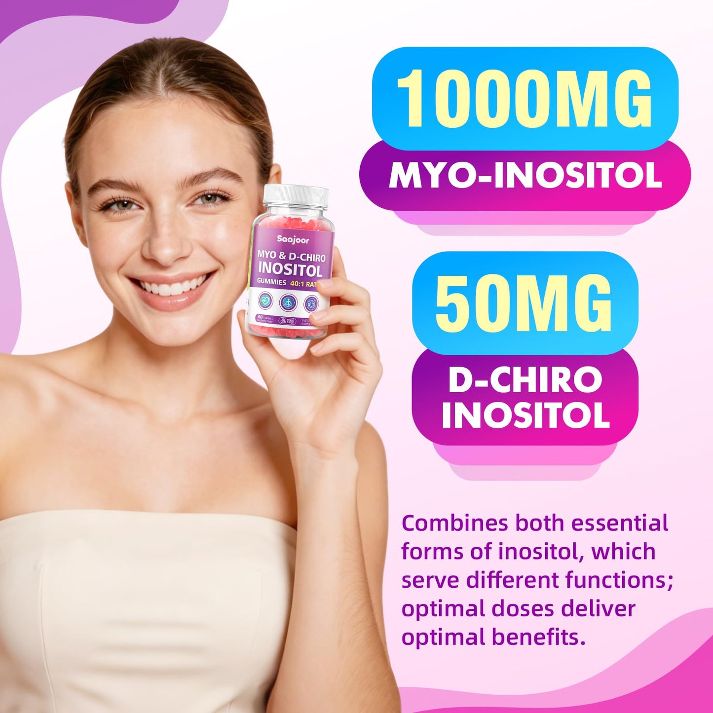 Saajoor Myo-Inositol & D-Chiro-Inositol 120 Gummies