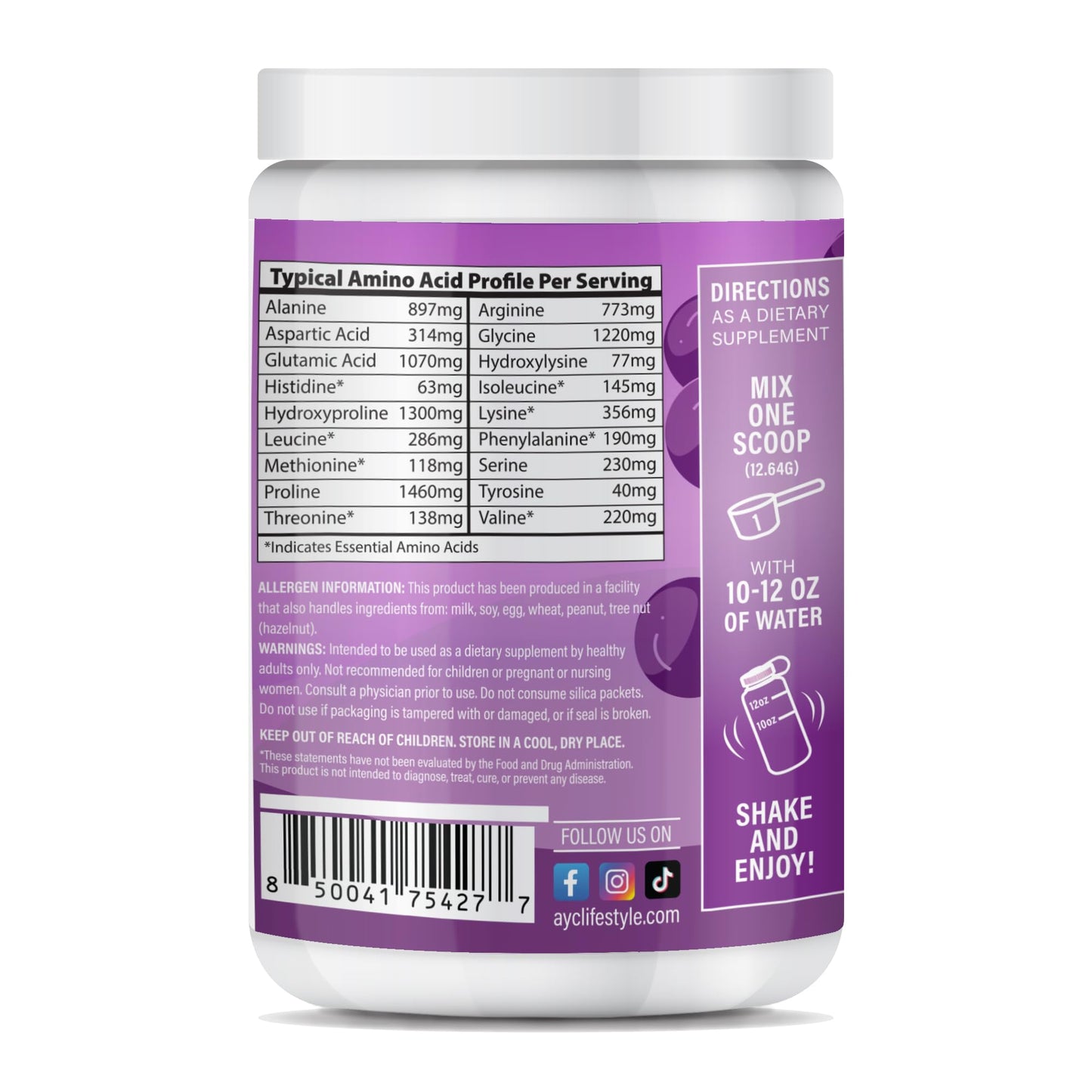ABOUT YOUR COLLAGEN Peptide Energy Collagen Powder, 12.73 oz