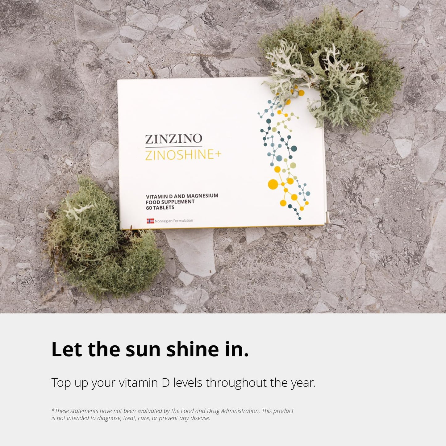 ZINZINO ZinoShine+ Vitamin D3 & Magnesium Supplement for Immune Support, Energy, Muscle, Bone & Teeth Health - Reduces Fatigue - 60 Tablets