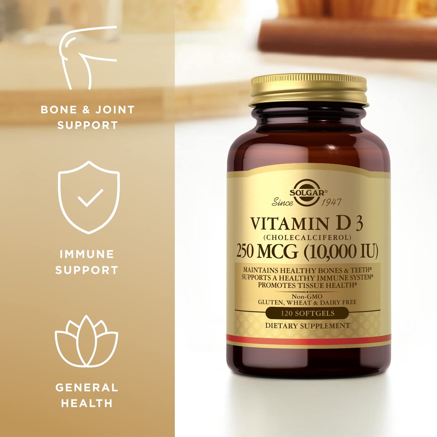 Solgar Vitamin D3 (Cholecalciferol) 10,000 IU Softgels, 360 Count