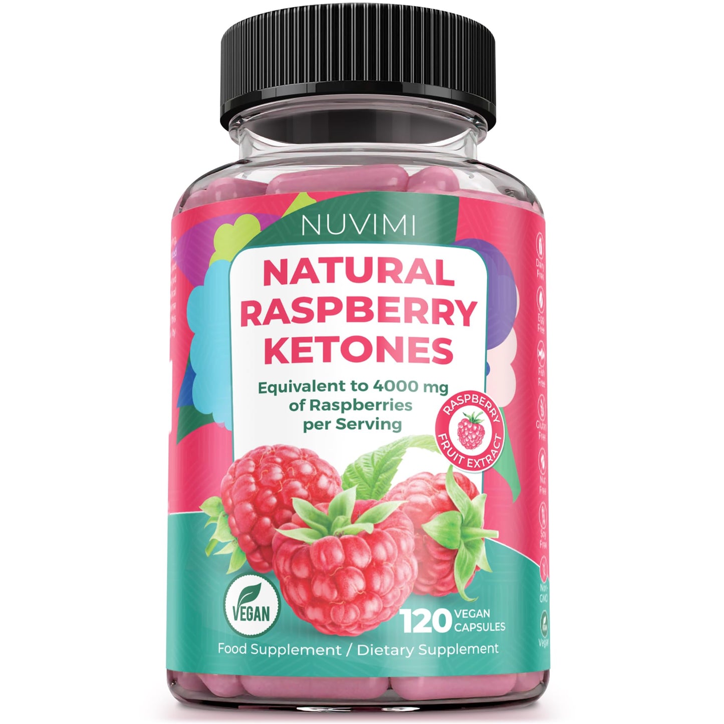 NUVIMI Raspberry Ketones 4000 mg Capsules 120 Count