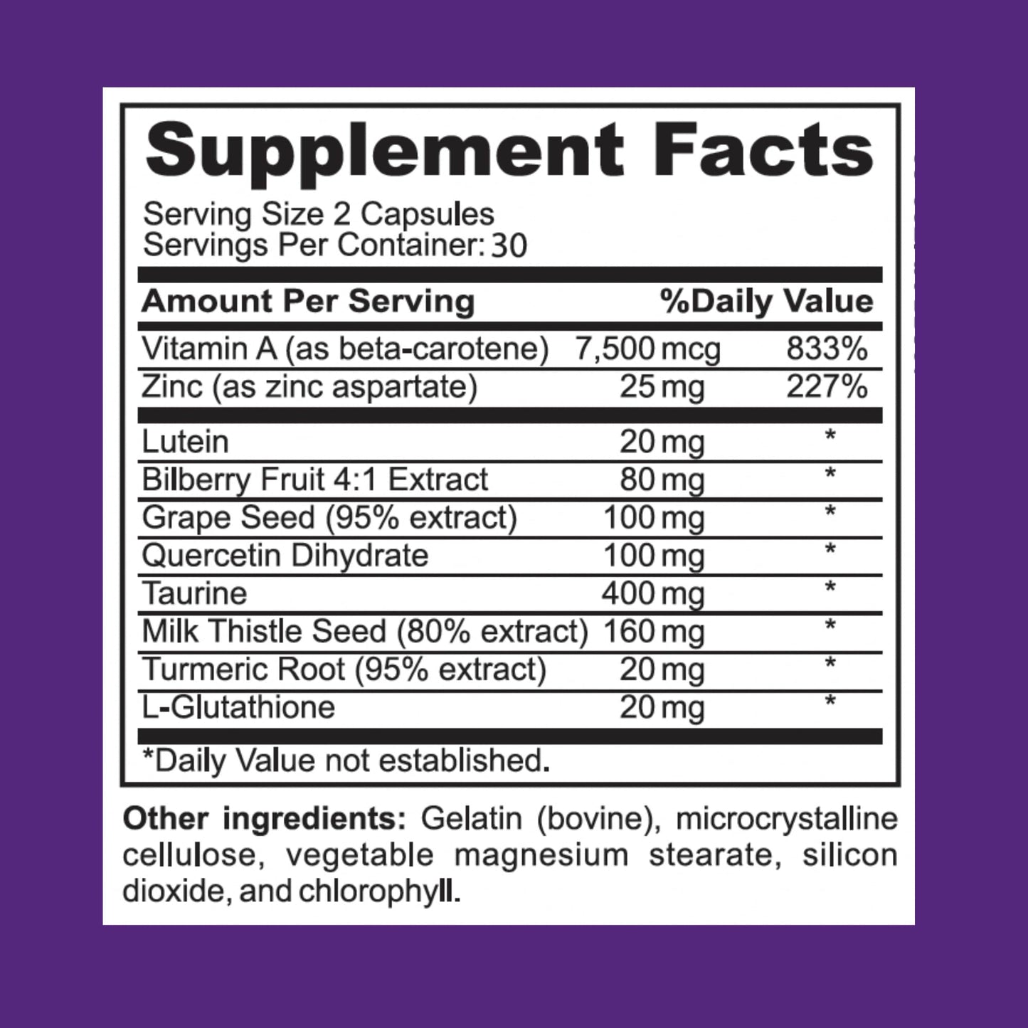 Focus Vision Supplements Sight Guardian Lutein Plus Eye Vitamin Supplement for Blue Light Capsule 60 Count