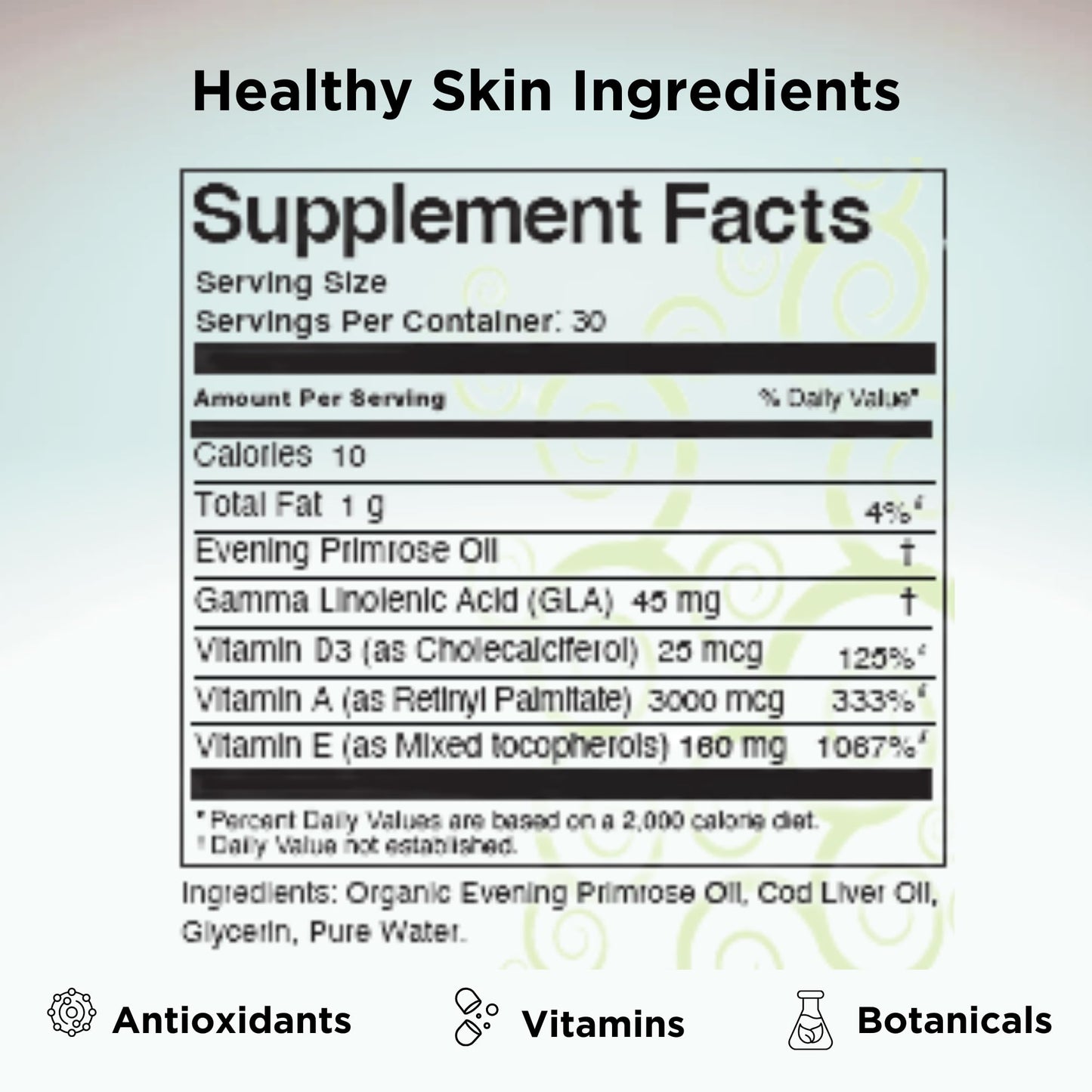 Innate Skin Clear Skin Acne Vitamin Gel Capsules with Evening Primrose Oil, Vitamin A, D (D3) & E, All Natural Complexion Supplement, 60 Capsules