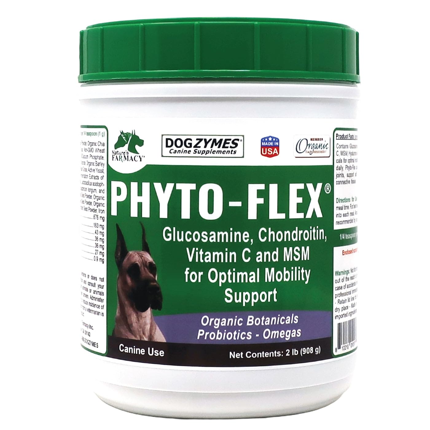 Dogzymes Phyto Flex Glucosamine, Chondroitin, MSM and Hyaluronic Acid Powder, 32