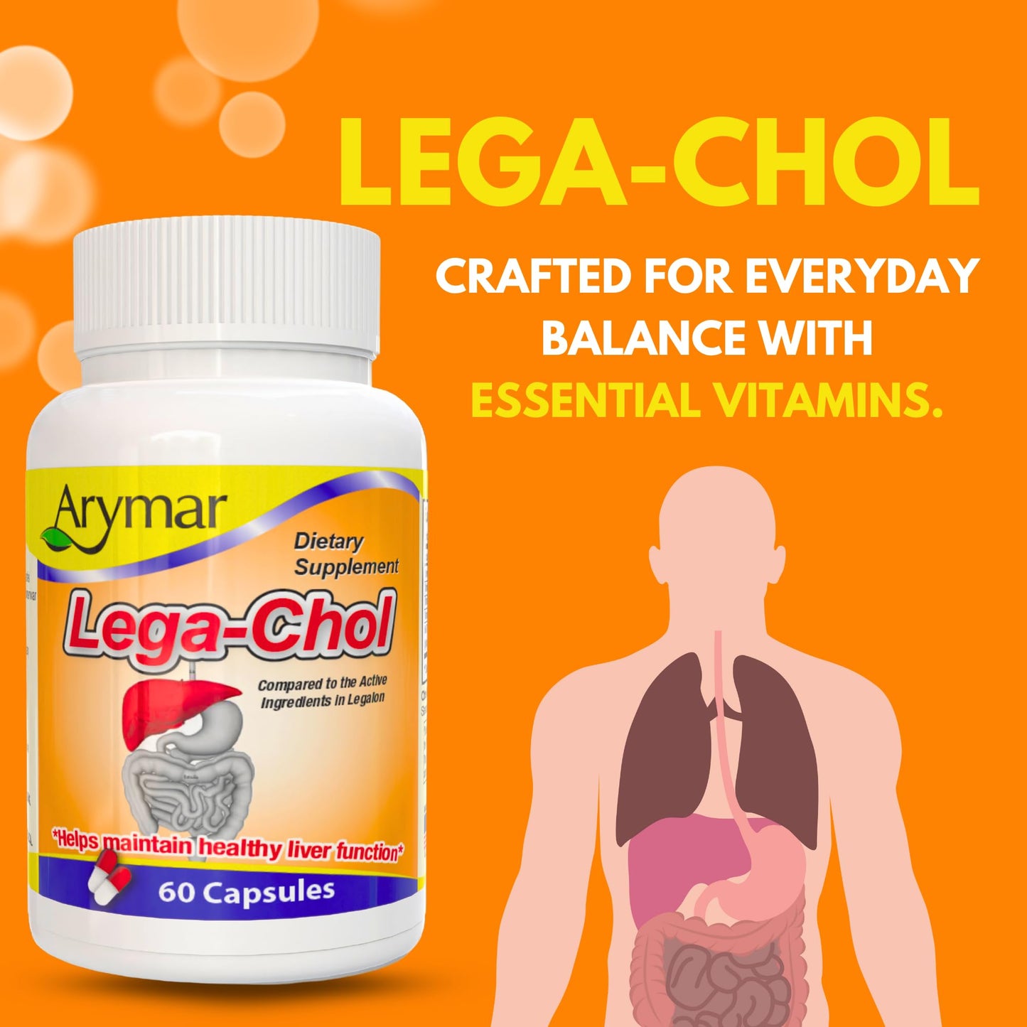 Arymar Legachol with Milk Thistle, 60 Capsules