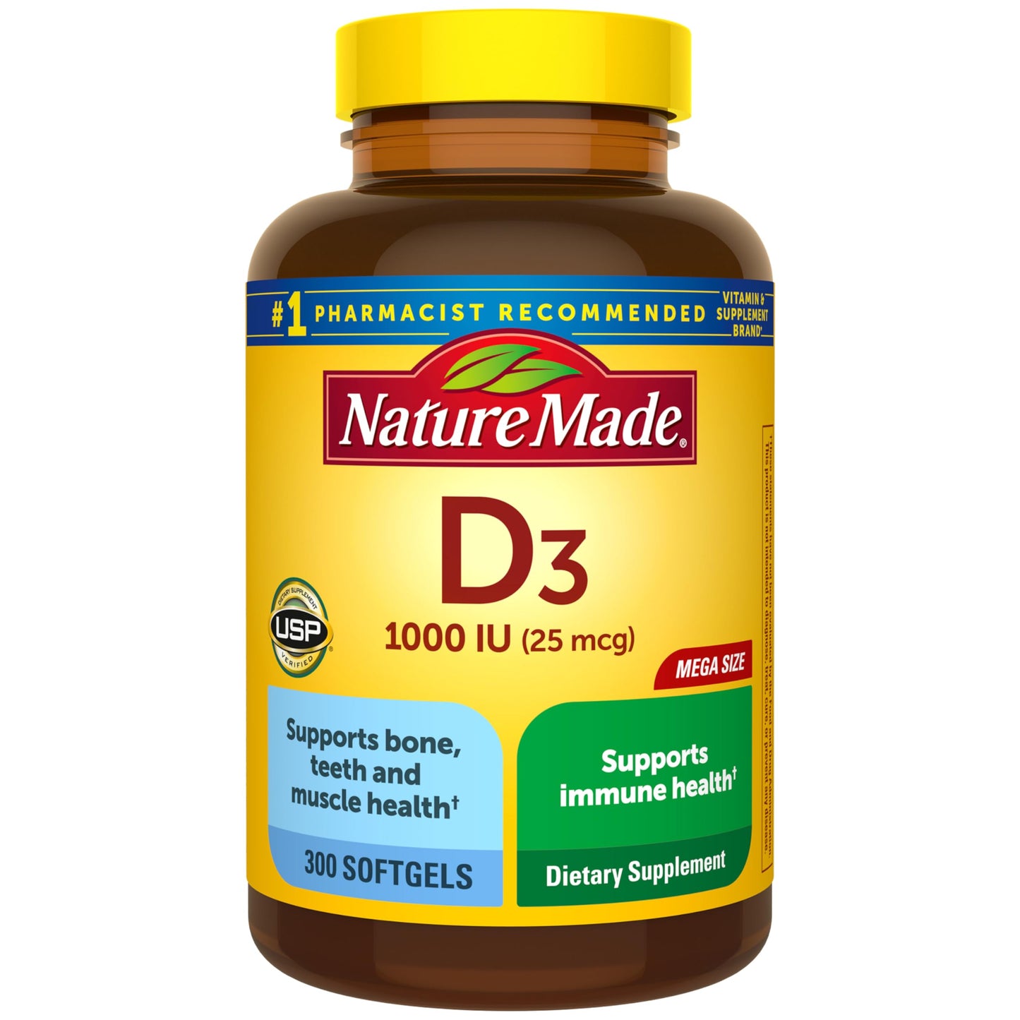 Nature Made Vitamin D3 1000 IU (25 mcg) Softgels, 300 Count