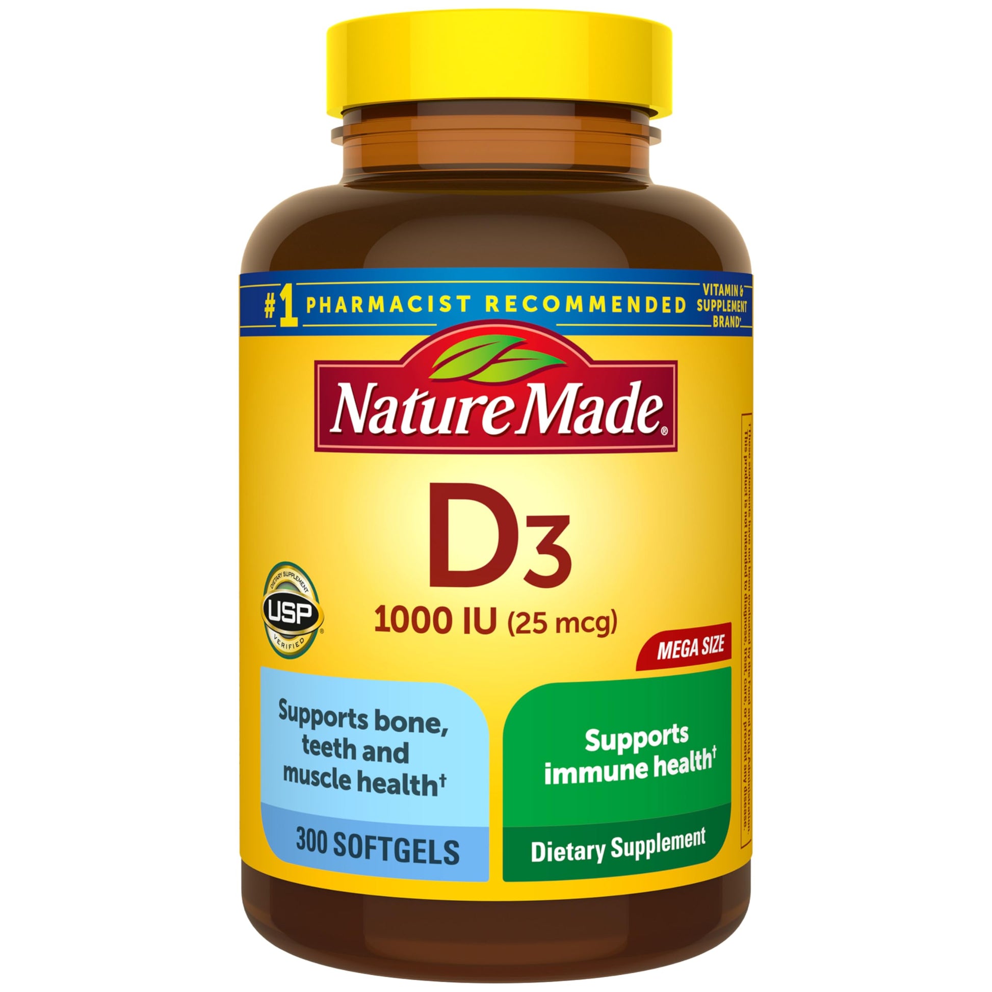 Nature Made Vitamin D3 1000 IU (25 mcg) Softgels, 300 Count