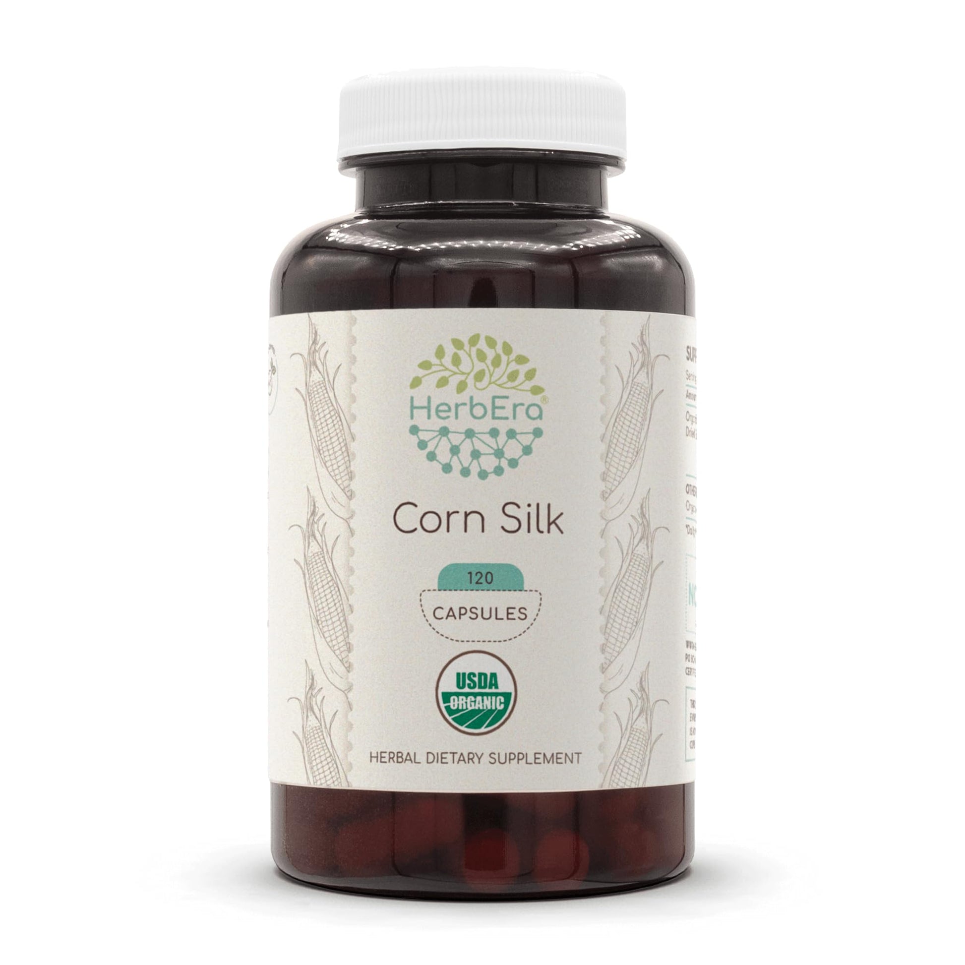 HerbEra Corn Silk 500 mg Capsules, 120 Count