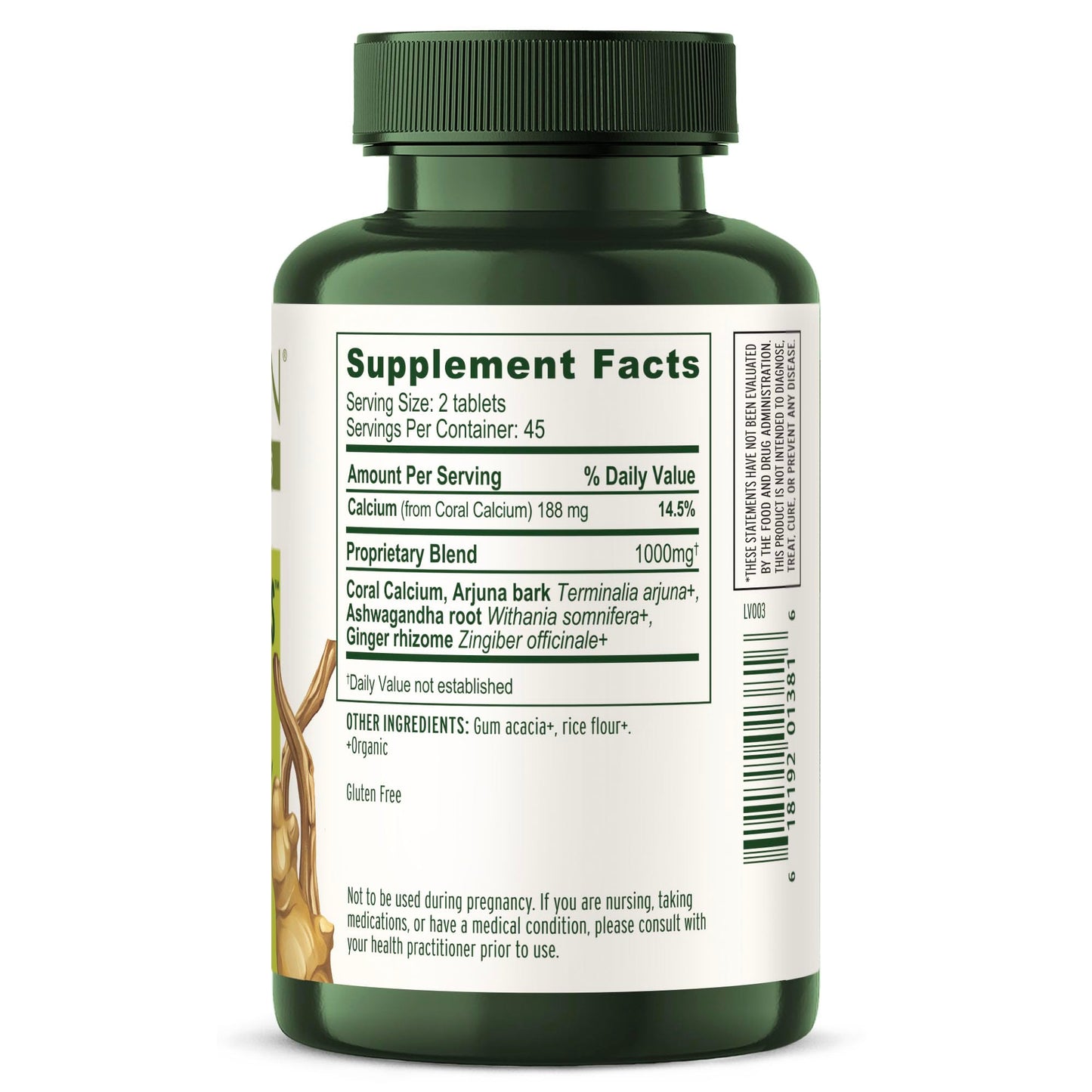 Banyan Botanicals Organic Healthy Bones – Ethical Coral Calcium & Bone Density Supplement – with Ashwagandha & Arjuna for Skeletal Strength & Joint Support, Non-GMO, 90 Tablets