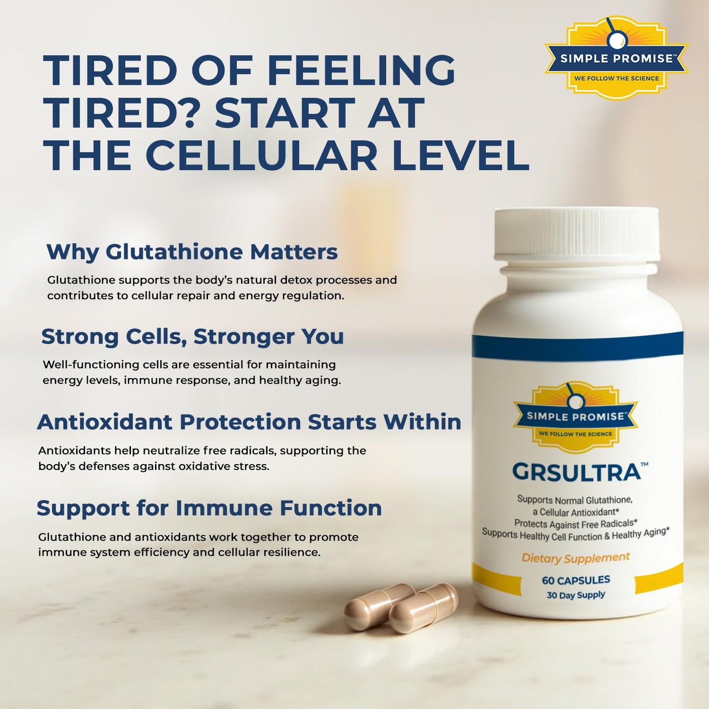 Simple Promise GRS Ultra Glutathione Capsules 60 Count