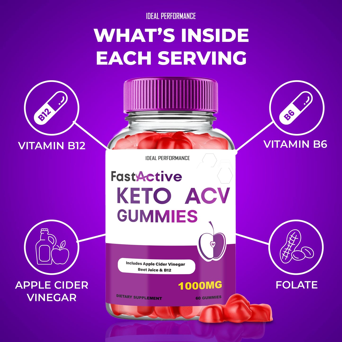 Ideal Performance Fast Active Keto Gummies 60 Count