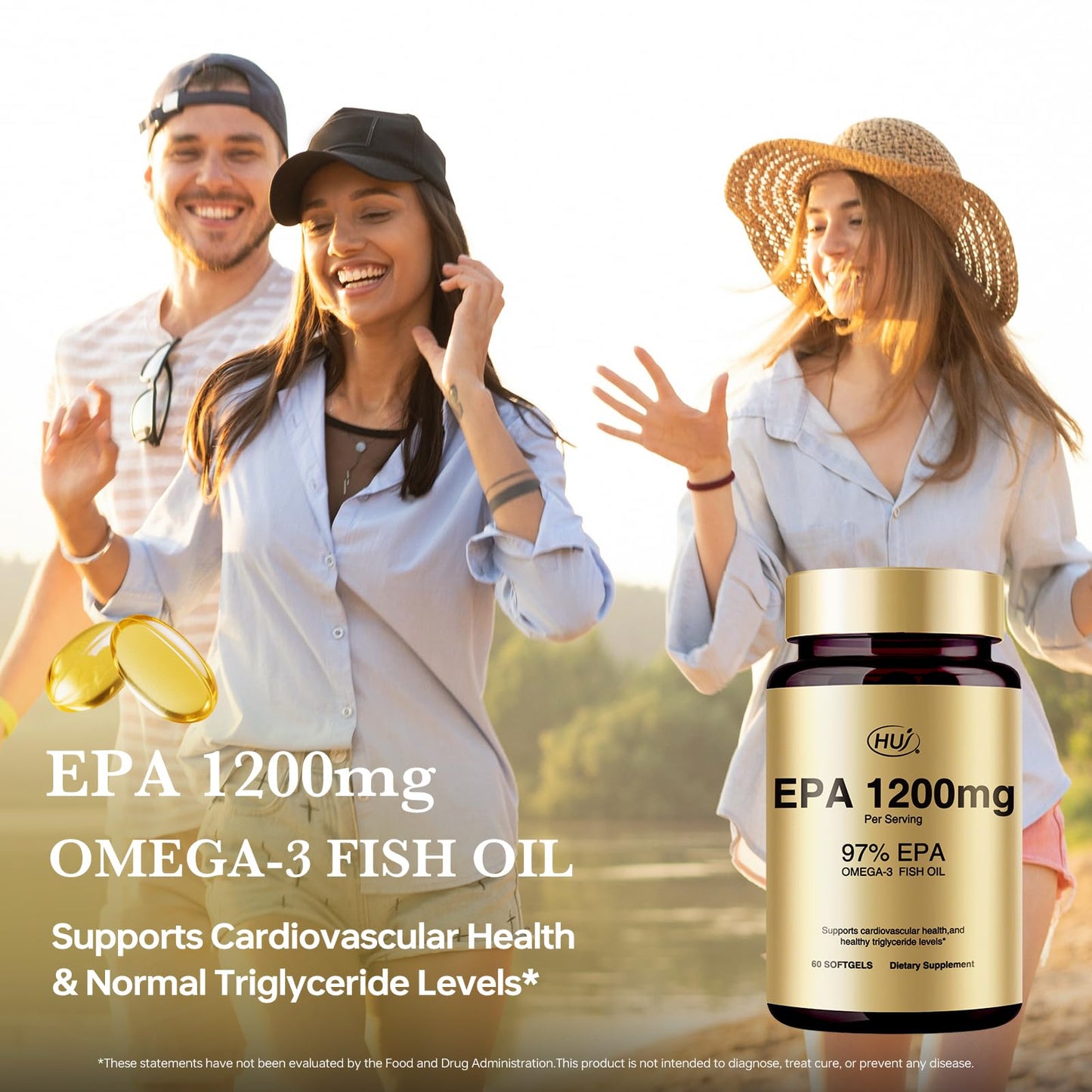 HUJ 97% EPA Omega-3 Fish Oil, 60 Softgels